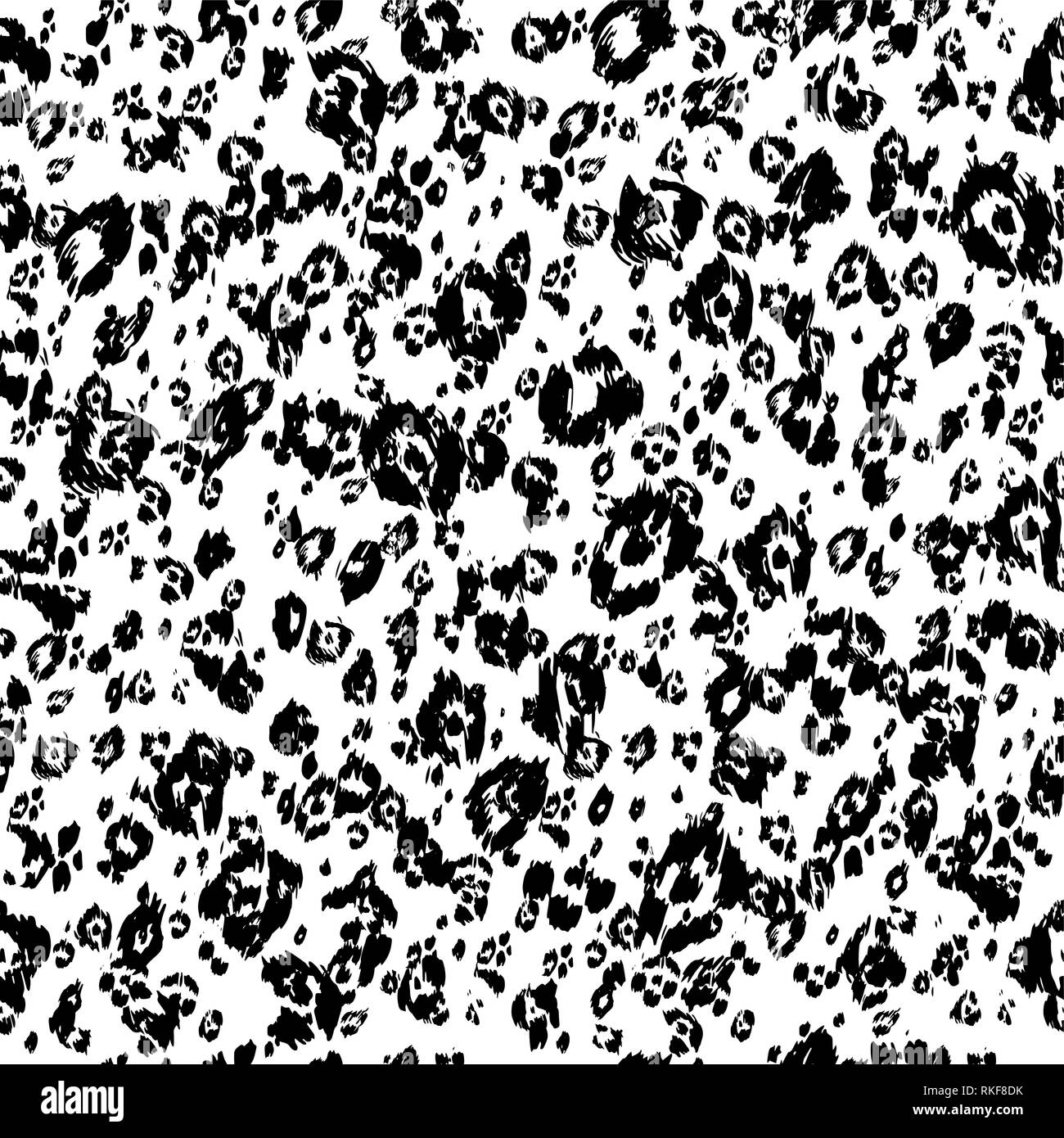 Gefleckte schwarze und weiße Textur Hintergrund. Abstrakte monochrome nahtlose Muster. Vektor tierischer Haut Stock Vektor