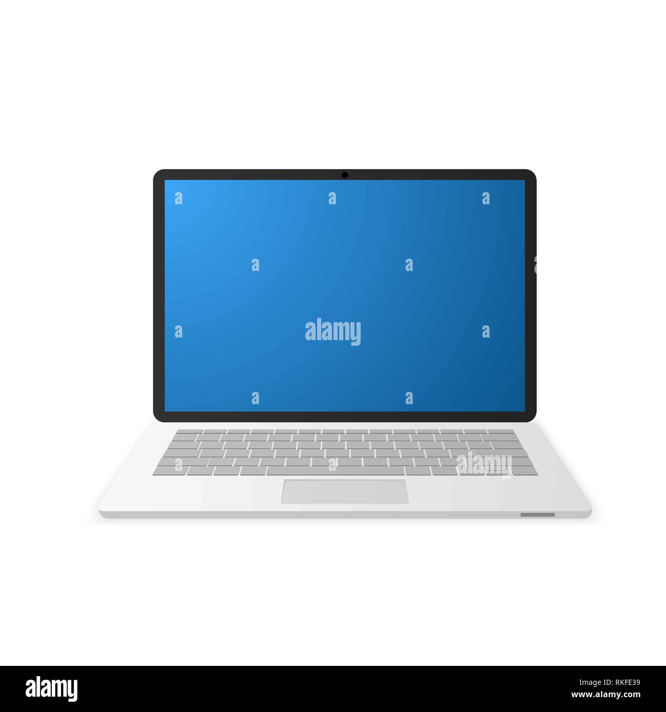 Laptop mit leeren blauen Bildschirm. Notebook Symbol. Vector Illustration Stock Vektor