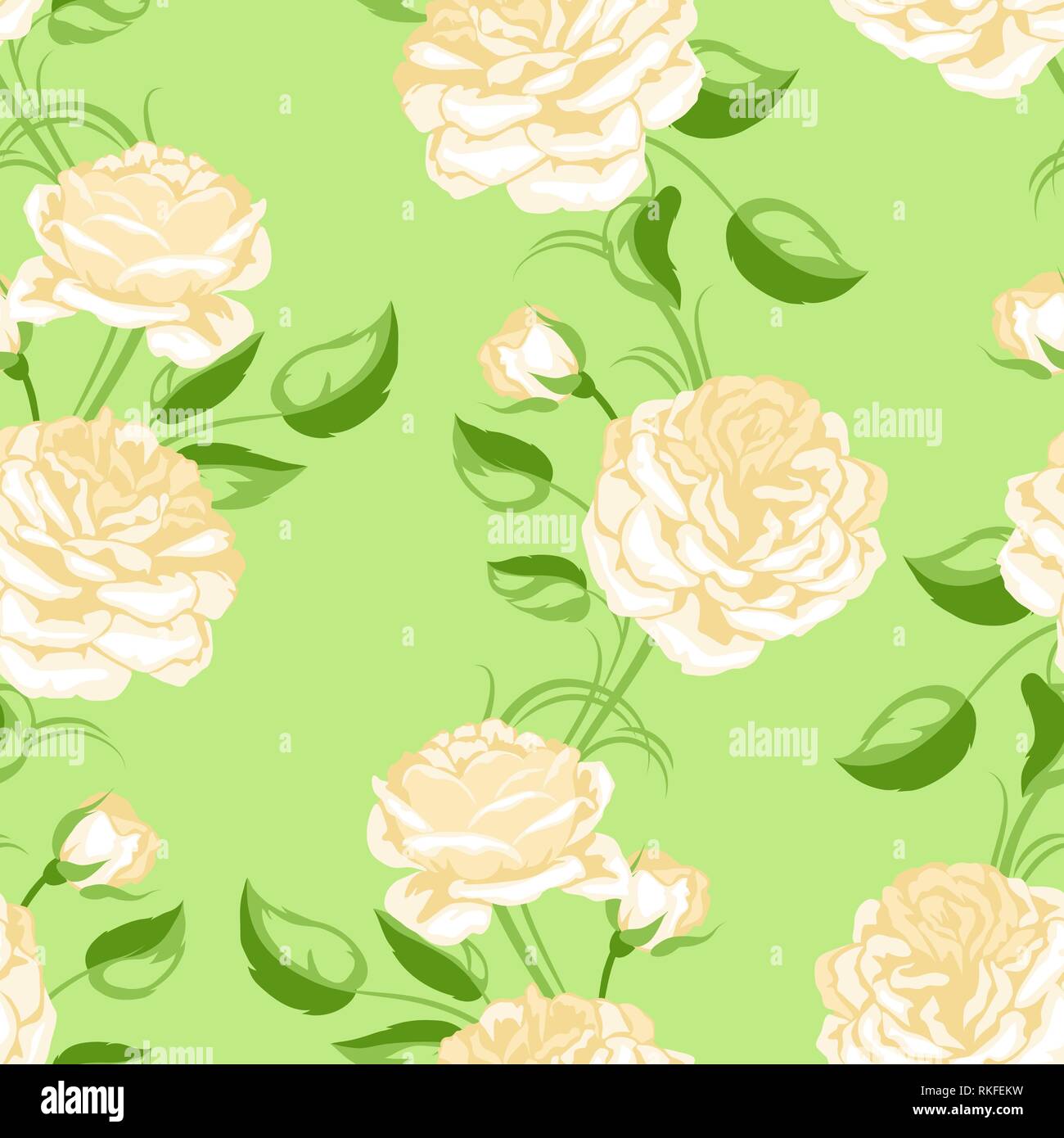 Nahtlose Muster mit gelben Rosen. Schöne dekorative Blumen. Stock Vektor