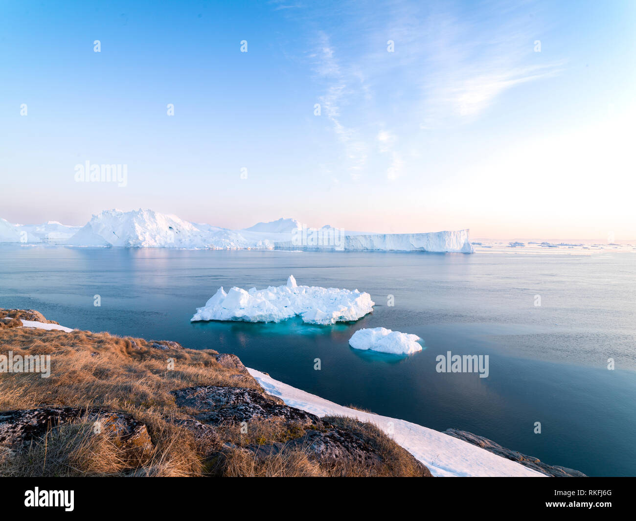 Arktischen Eisberge auf dem Arktischen Ozean in Grönland Stockfoto