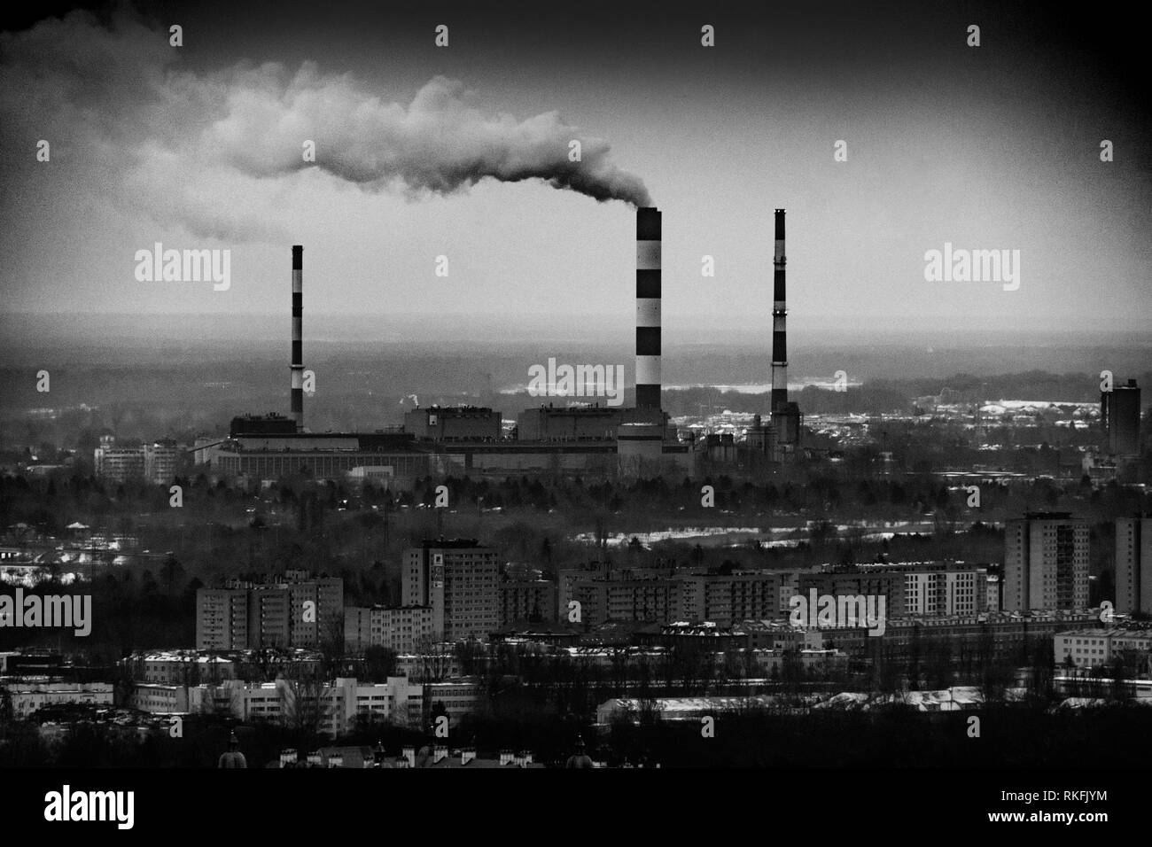 Polnischen Werk vom hohen Aussichtspunkt in Warschau Stockfoto