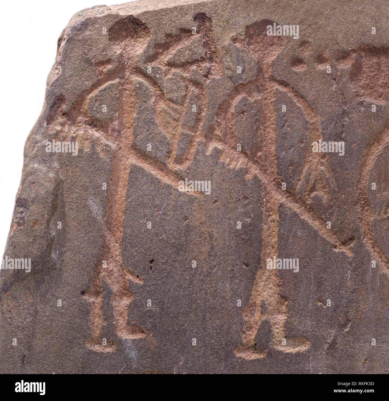 Badajoz, Spanien: Krieger Stele von Capilla VIII, Zugehörigkeit zu Späten Bronzezeit. Badajoz Archäologische Museum. Stockfoto