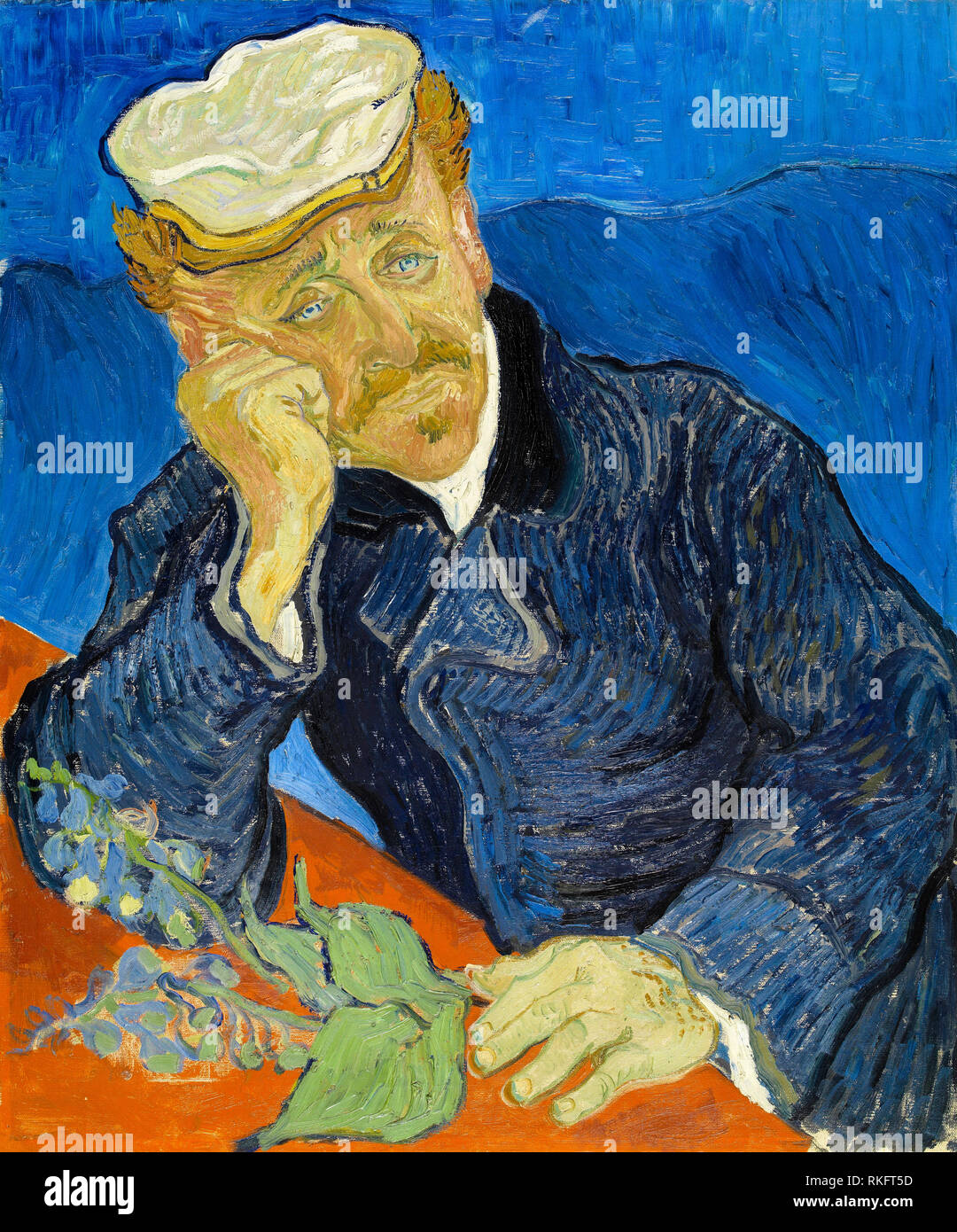 Dr. Paul Gachet, Porträt in Öl auf Leinwand von Vincent Van Gogh, 1890 (Version 2.) Stockfoto