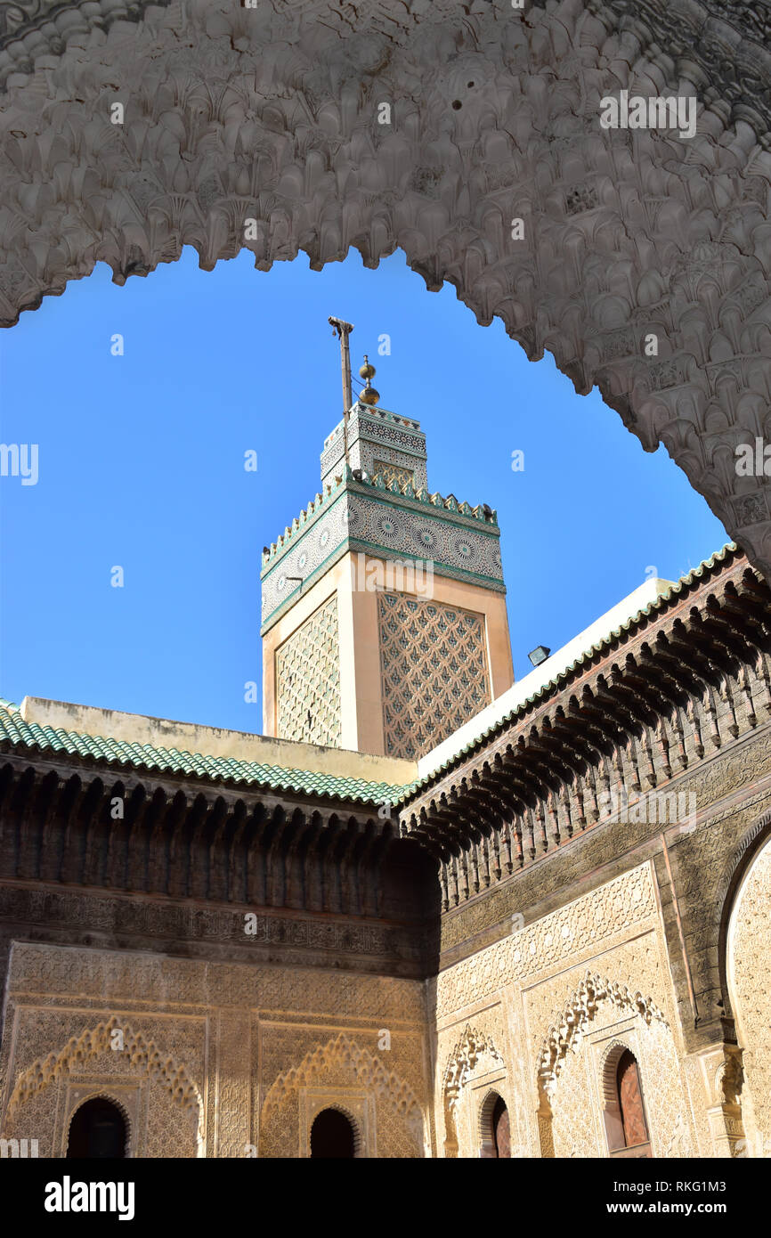 Madrasa, Medersa Bou Inania, Fes, Fes, Marokko Stockfoto