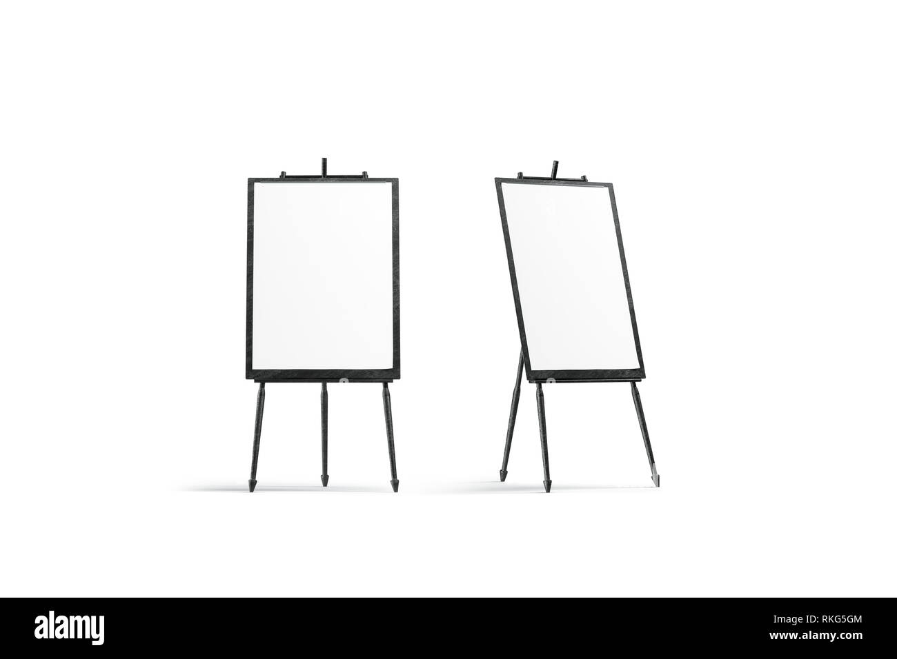 Leere Weisse Vertikale Leinwand Stehen Auf Schwarz Staffelei Mockup Isoliert 3d Rendering Leere Holz Stativ Mit Bild Mock Up Vorder Und Seitenansicht Klar Pa Stockfotografie Alamy