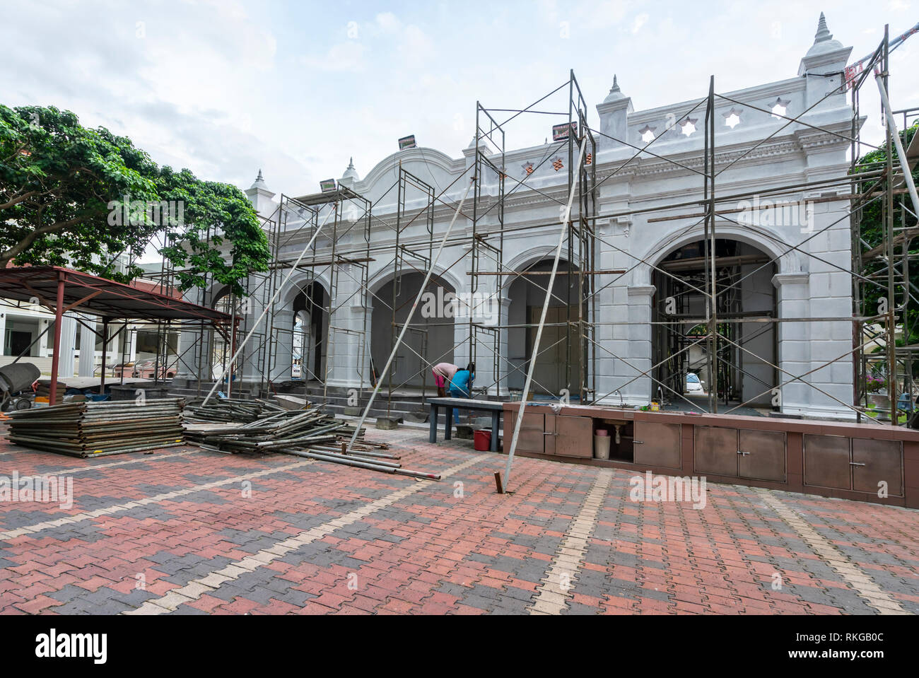 Kuala Lumpur, Malaysia. Januar 2019. Restaurierung der Buddhistischen Maha Vihara Stockfoto