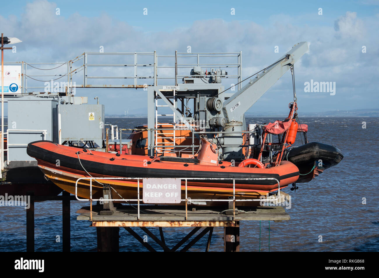 Die Rettungsboote in Dock (RNLI) Stockfoto