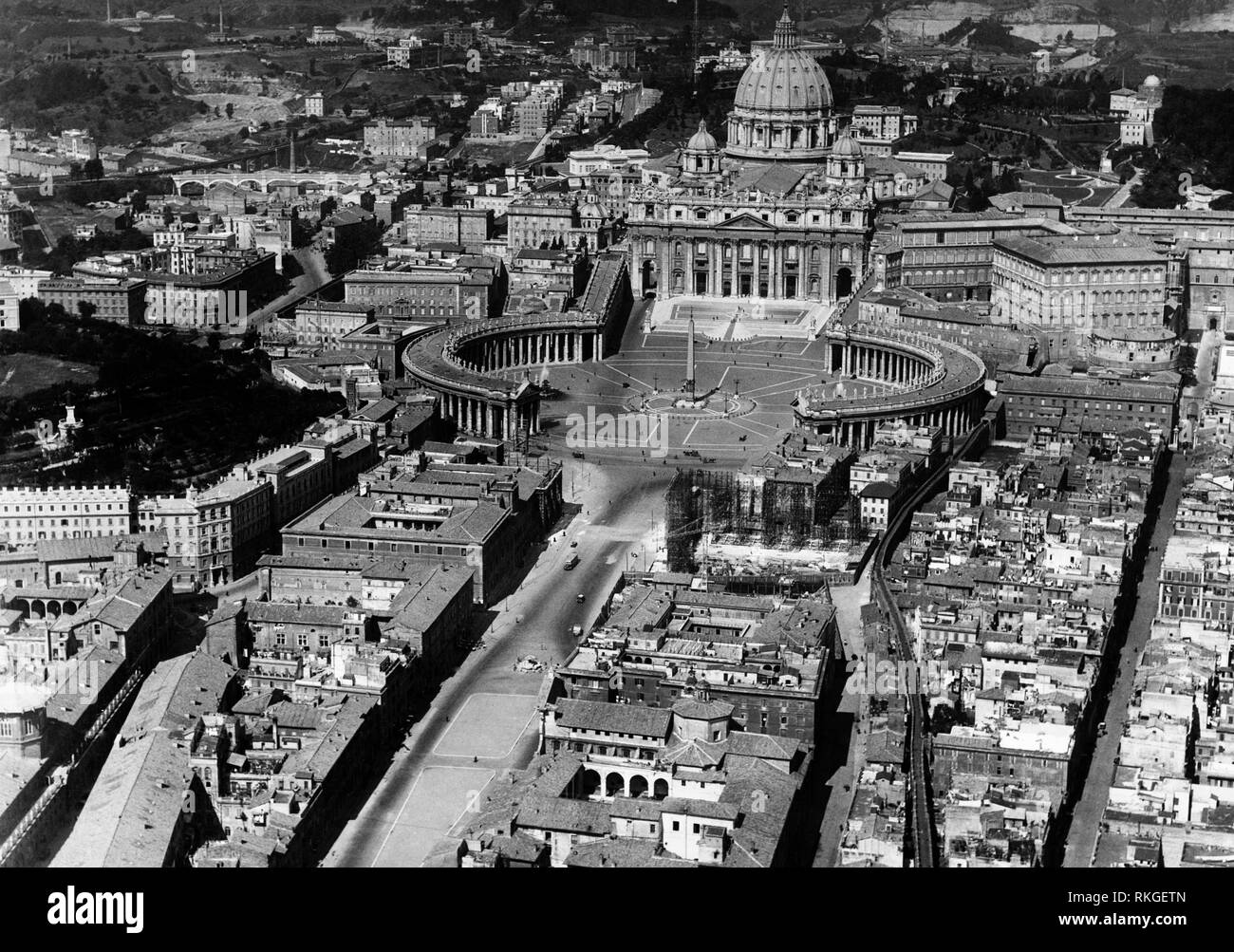 St. Peter's Square, Rom, Latium, Italien 1940 Stockfoto
