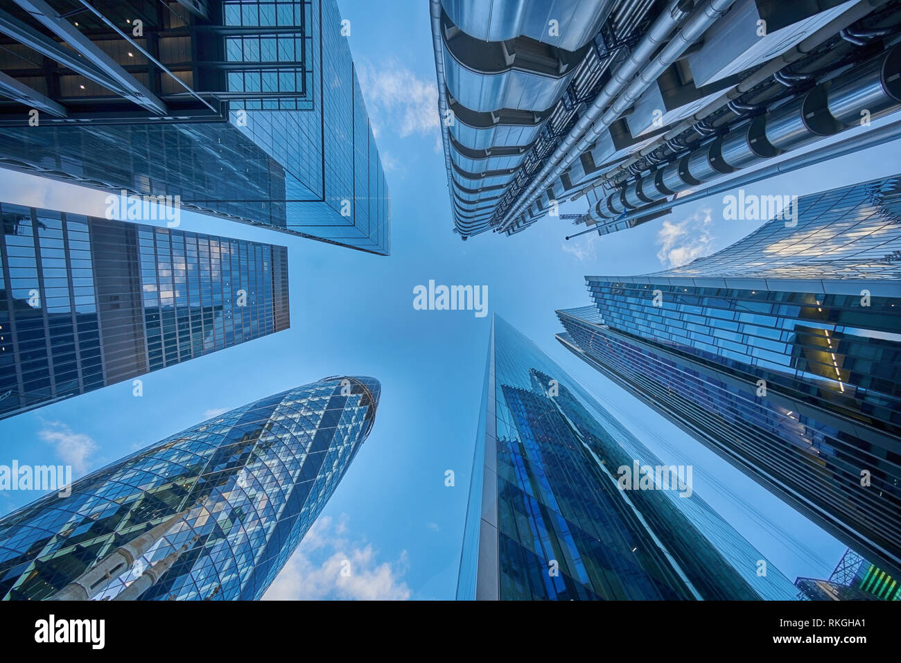 Hohe Türme Stadt London London Financial distric Stockfoto