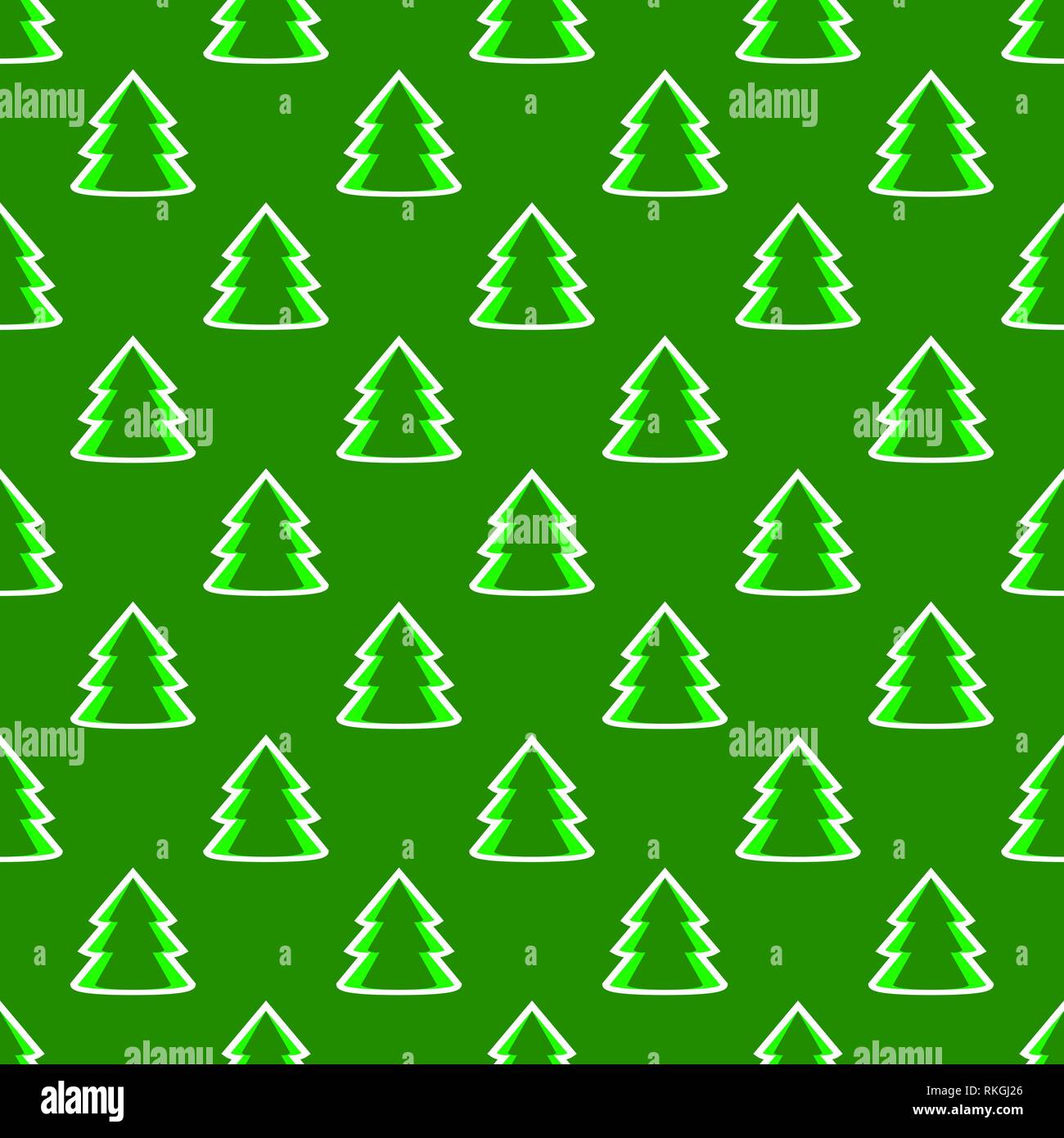 Weihnachten Tannenbaum grün Kunst nahtlose Muster Stock Vektor