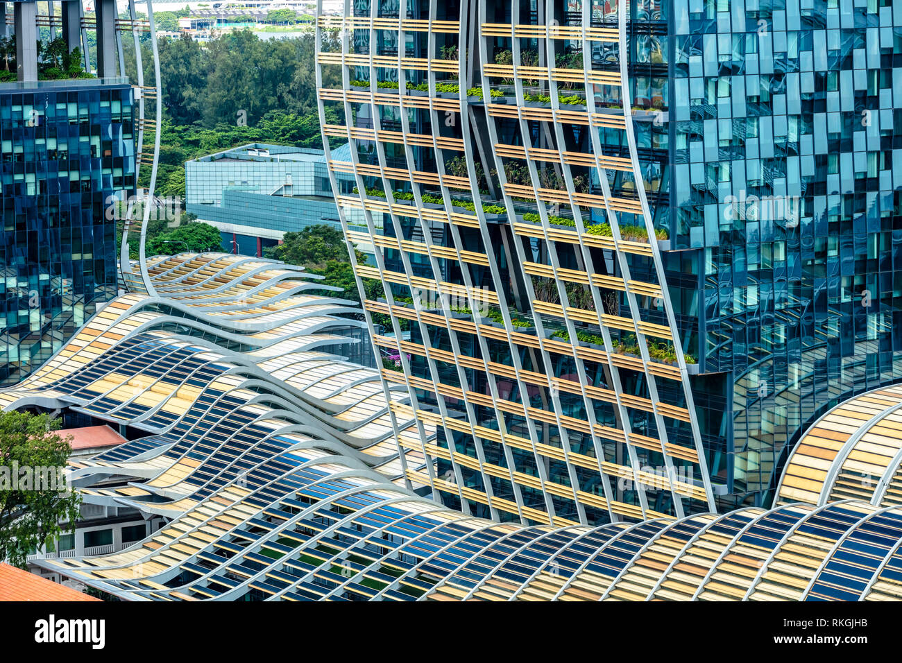 South Beach Tower an der Beach Road, Singapore, Architektur, Gebäude, Fassade, Details, Architekt: Foster+Partners Stockfoto