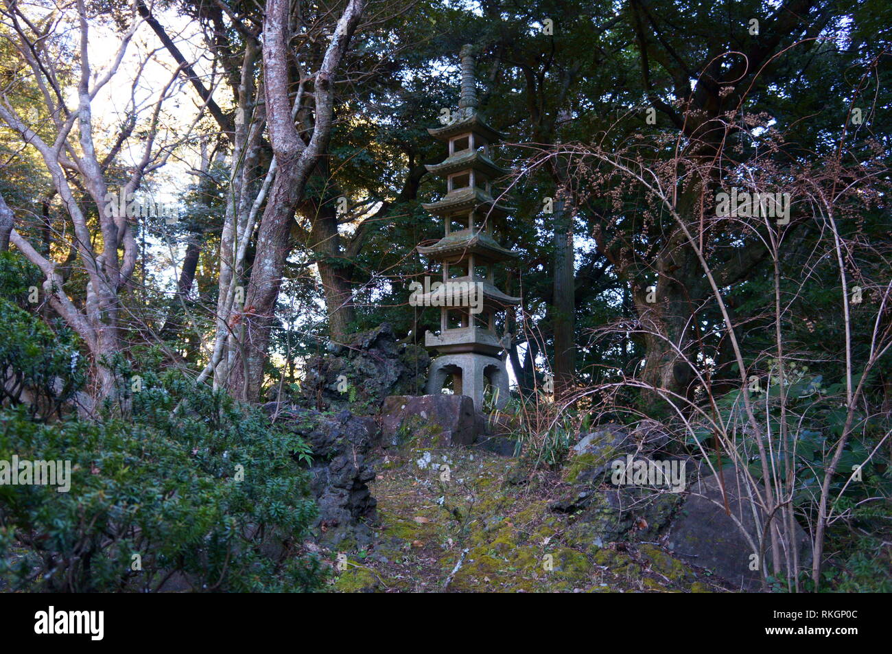 Eine Pagode in die Gärten, die Narita Tempel in Japan Stockfoto