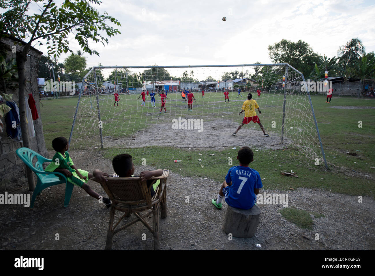 Fußballspiel, Dili, Osttimor Stockfoto