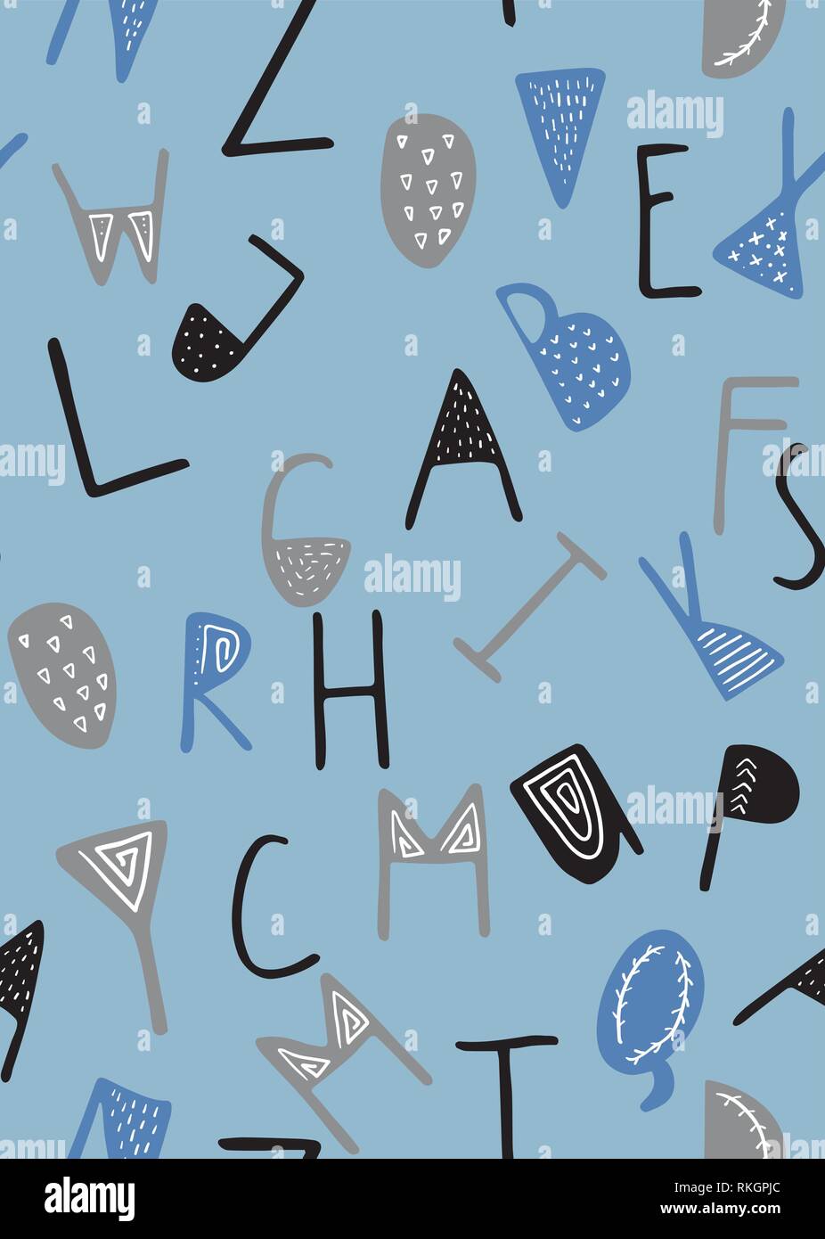 Cute Englisch hand Alphabet geschrieben Stock Vektor