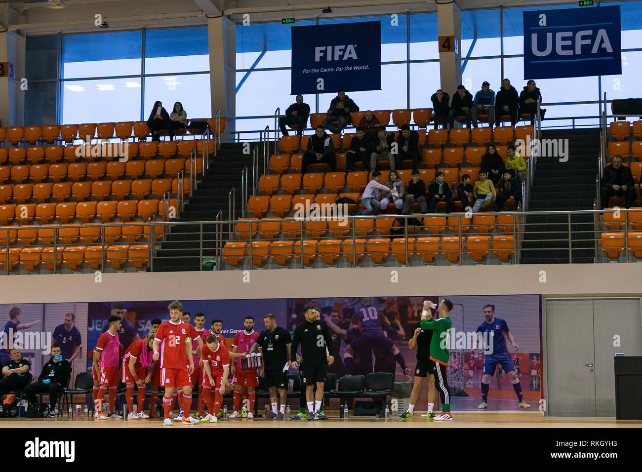 2020 FIFA Futsal-Weltmeisterschaft Qualifier. Wales vs Finnland, Ciorescu, FUTSAL ARENA FMF, Moldau. 31. Januar 2019. Spiel beendet Wales 0 - Moldawien Stockfoto