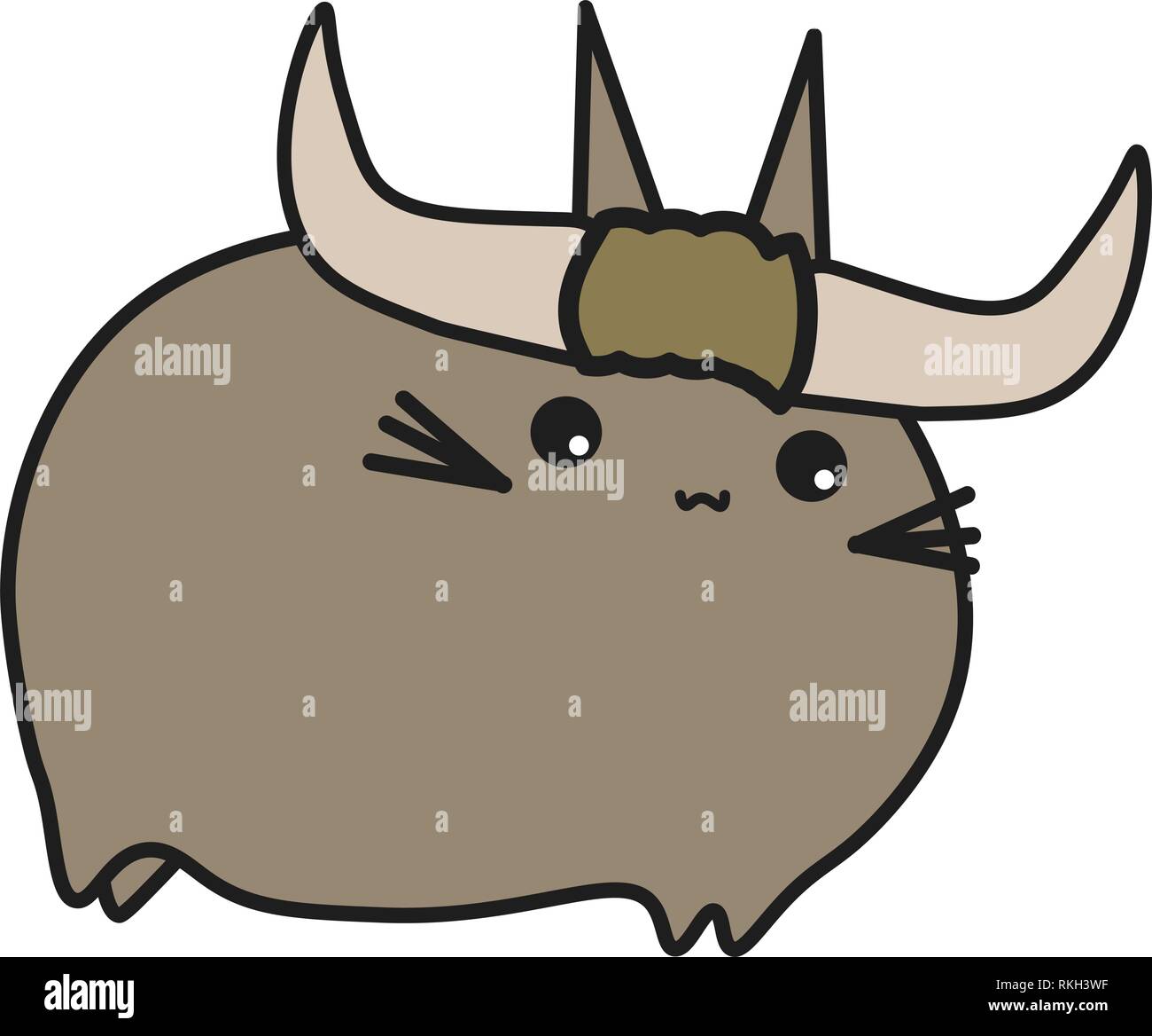 Bunny Sternzeichen Stier im Comic-stil. Vector Illustration auf weißem Hintergrund. Stock Vektor