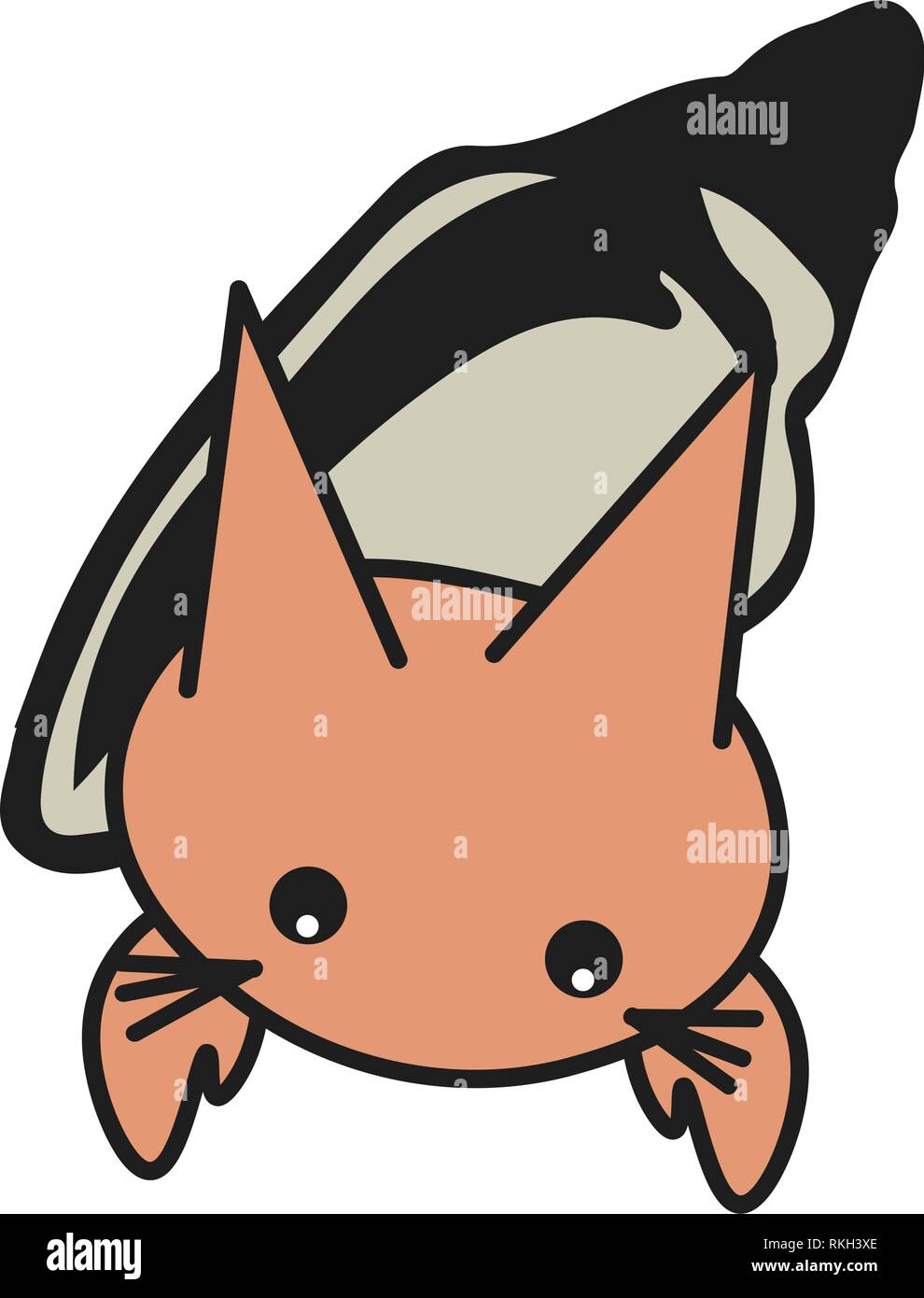 Bunny Sternzeichen Krebs im Comic-stil. Vector Illustration auf weißem Hintergrund. Stock Vektor