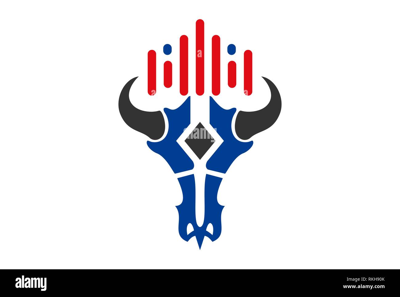 Stier Schädel Equalizer abstrakte Konzept logo Symbol vektor Konzept flache Bauweise Stockfoto