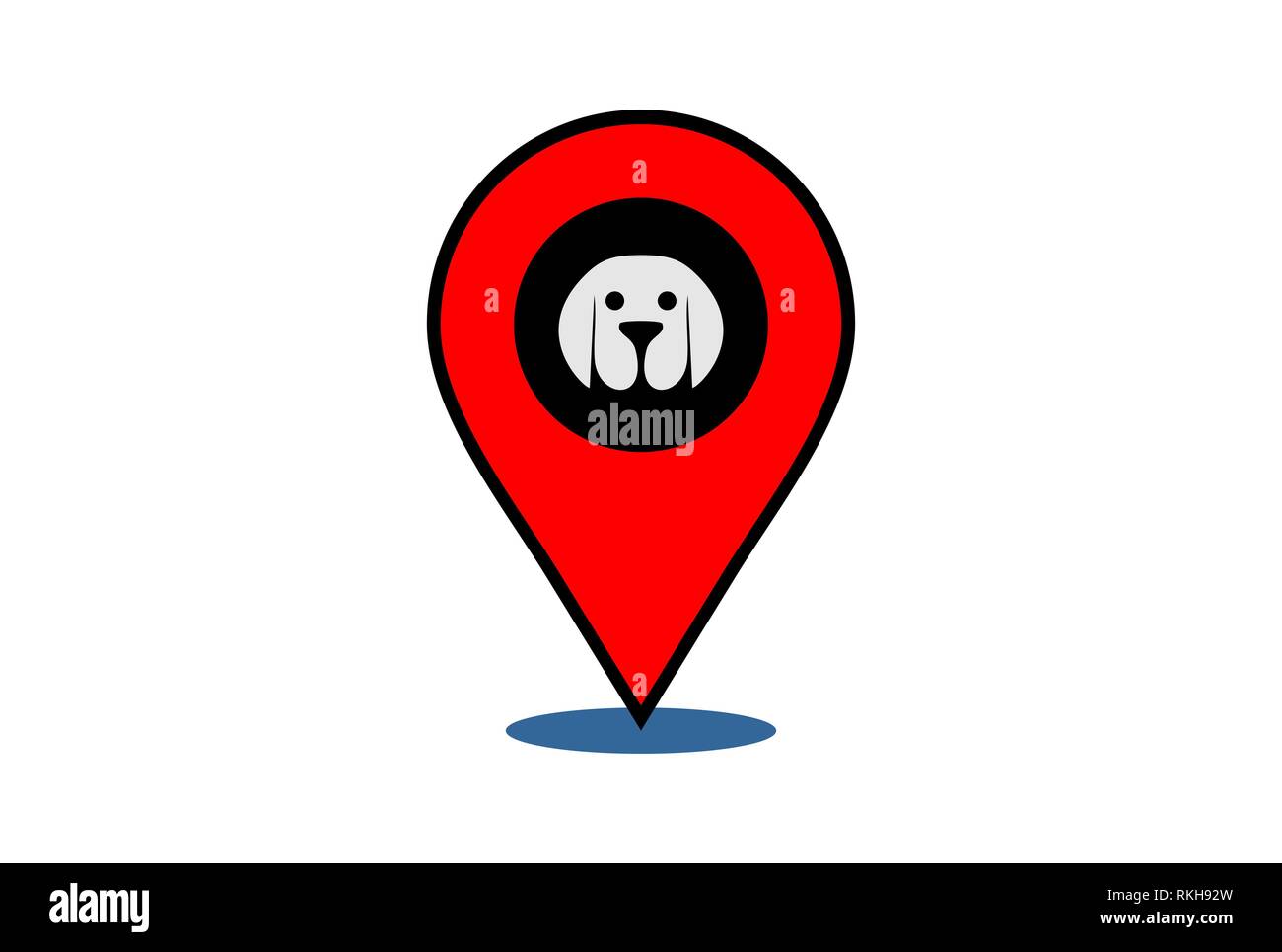 Hund Lage logo Symbol vektor Vektor Konzept flache Bauweise Stockfoto