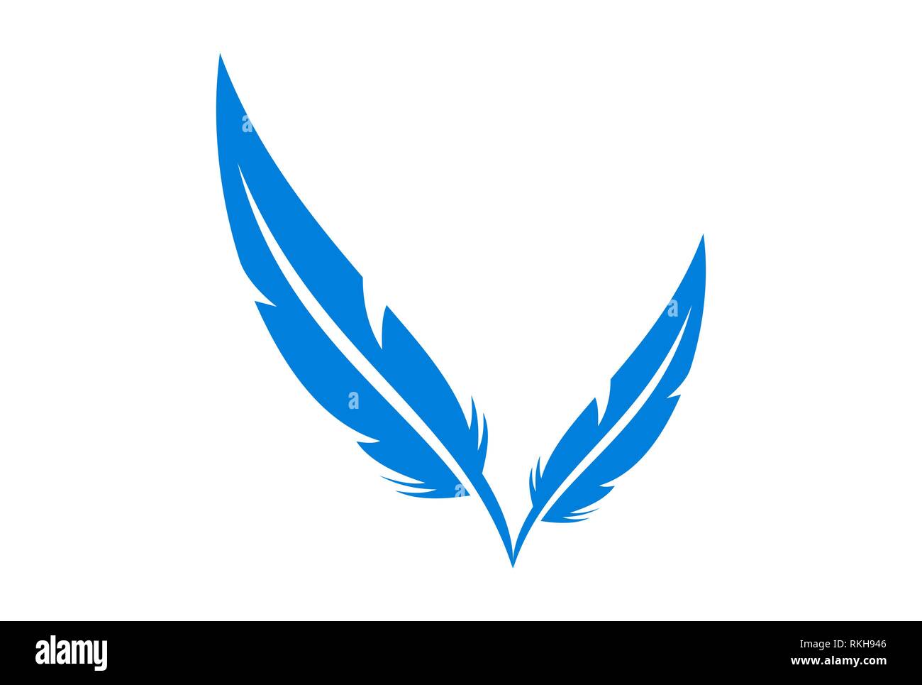 Feder Buchstaben v abstrakte logo Symbol vektor Vektor Konzept flache Bauweise Stockfoto