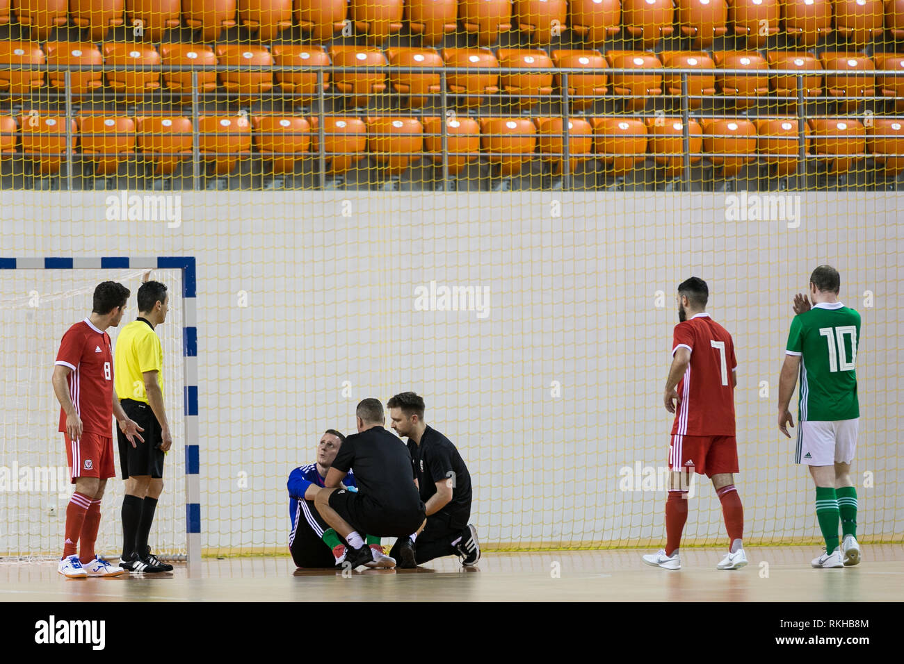 2020 FIFA Futsal-Weltmeisterschaft Qualifier. Wales vs Nordirland, Ciorescu, FUTSAL ARENA FMF, Moldau. Samstag 2. Februar 2019. Wales gewann die Stockfoto