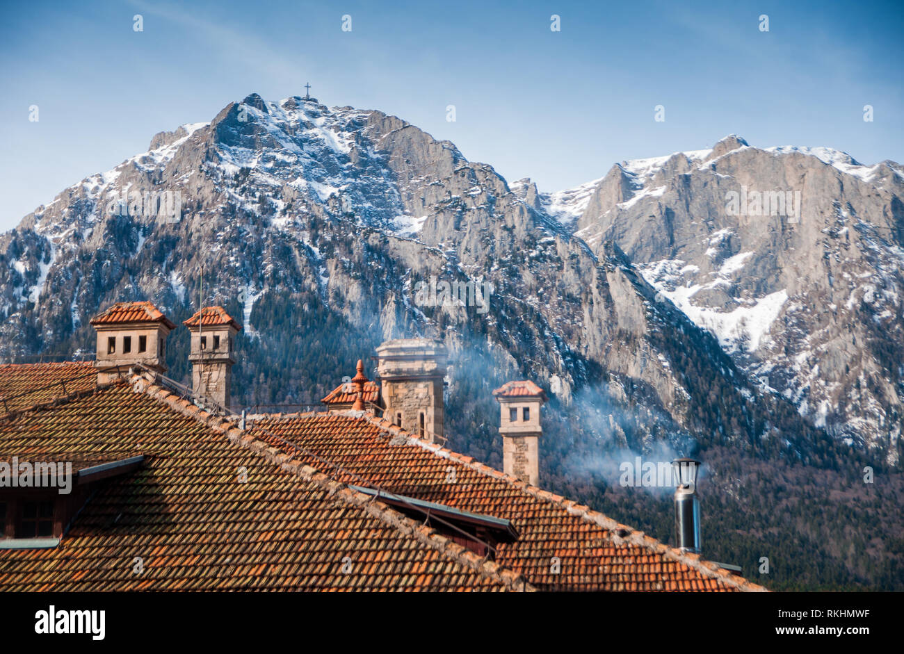 Bucegi Gebirge in Rumänien und Dach details Stockfoto