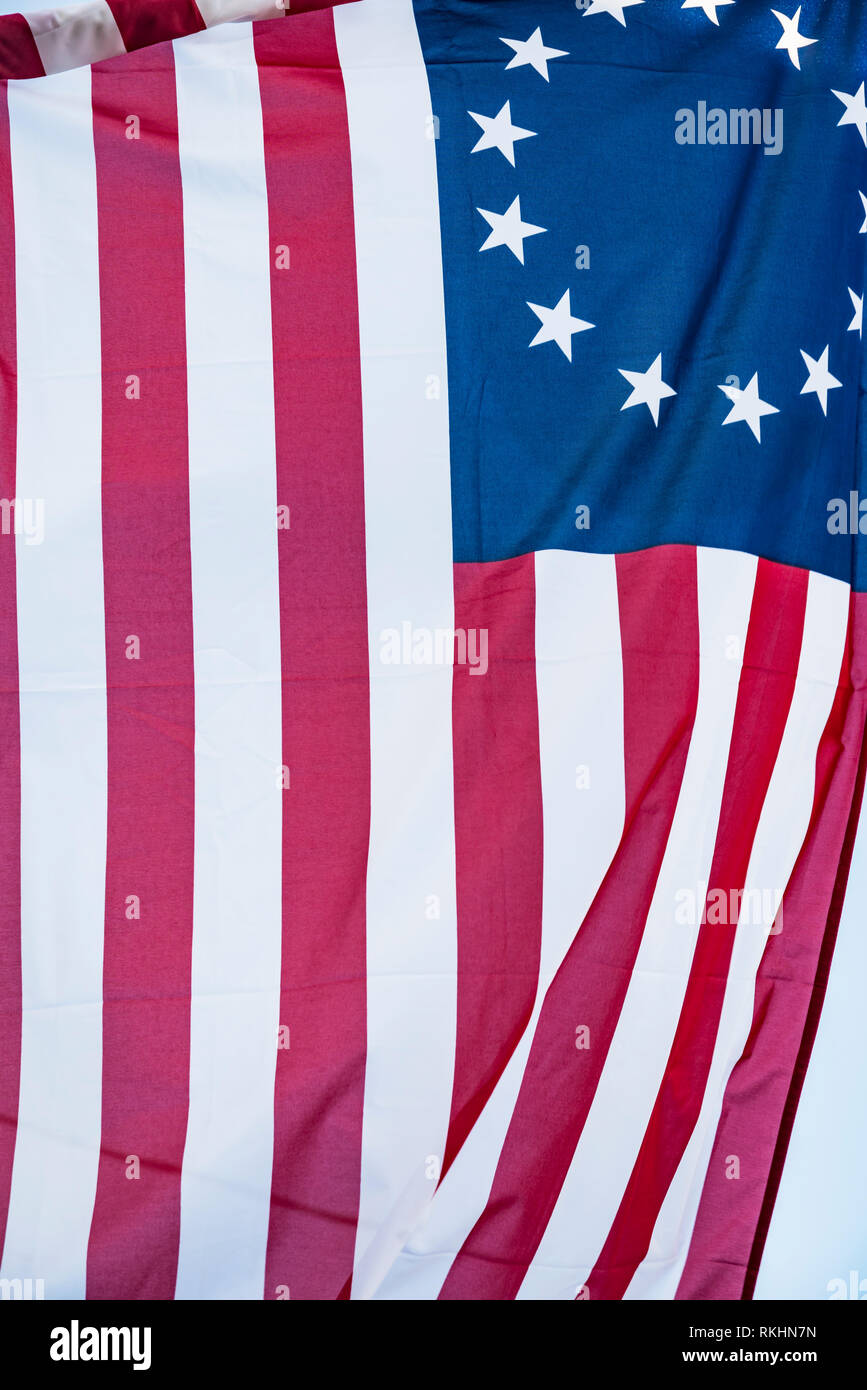 American 13 Punkt historische Flagge oft das Betsy Ross Flagge, t genannt Stockfoto