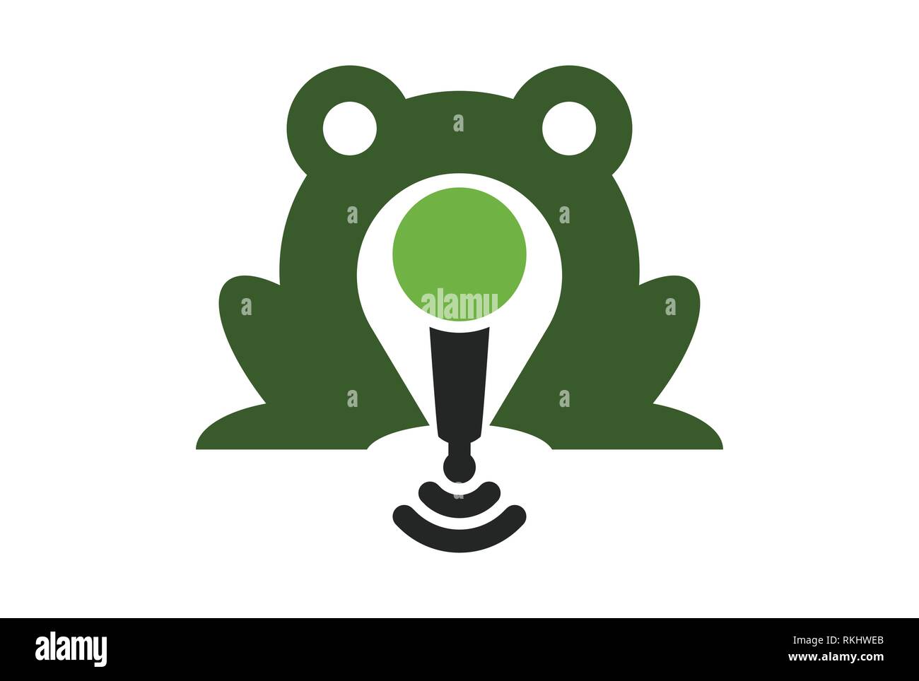 Frog Mikrofon singen Karaoke-Logo-Symbol Stock Vektor