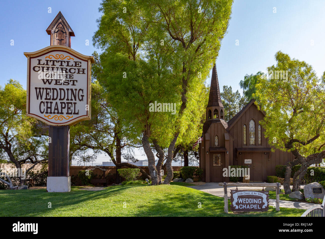 Die kleine Kirche des Westens Hochzeitskapelle, S Las Vegas Blvd., Las Vegas, Nevada, USA. Stockfoto