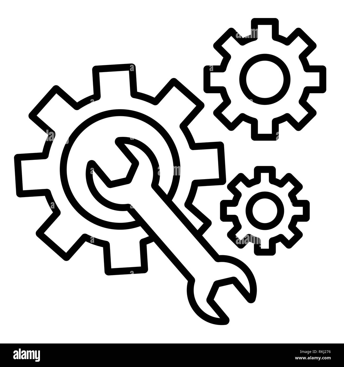 Technischer Support Symbol, Vector Illustration, E-commerce Überblick Stockfoto