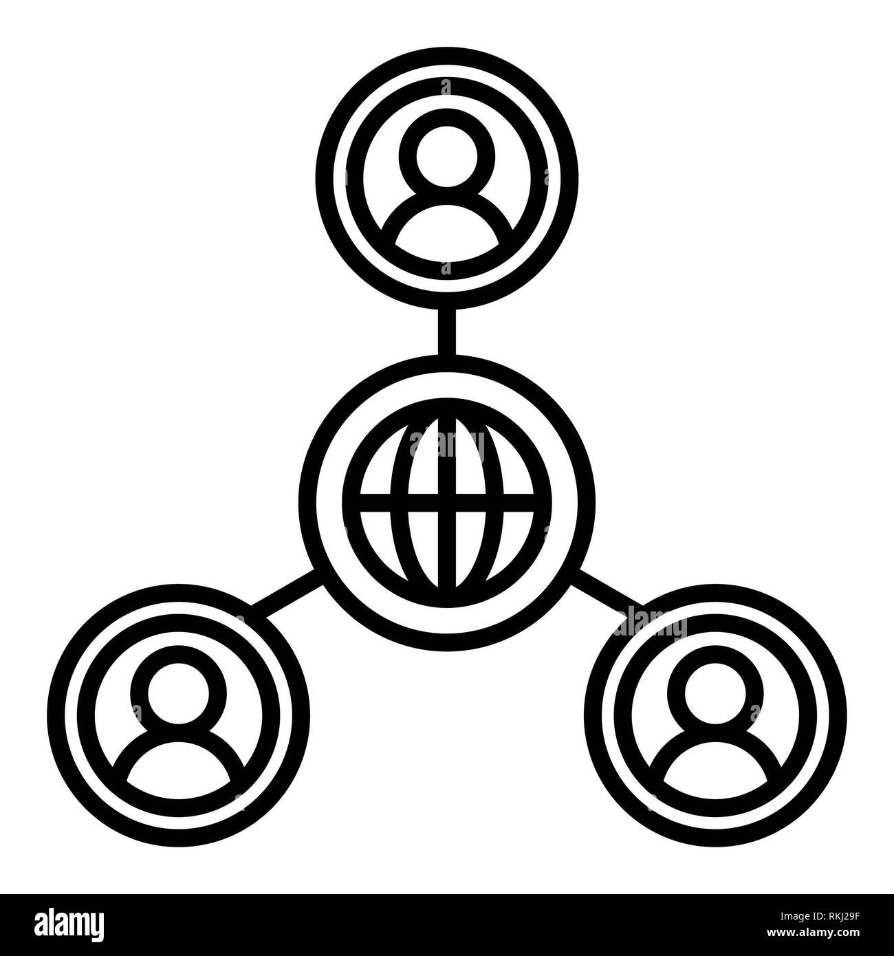 Symbol "Netzwerk", Vector Illustration, E-commerce Überblick Stockfoto