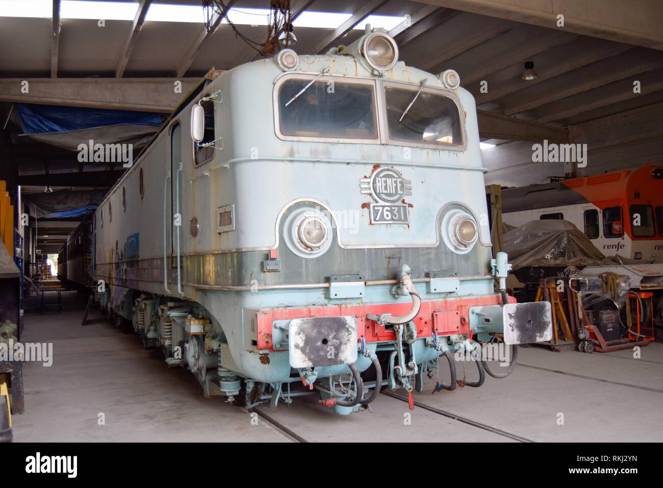 Alstom Lokomotive. Stockfoto