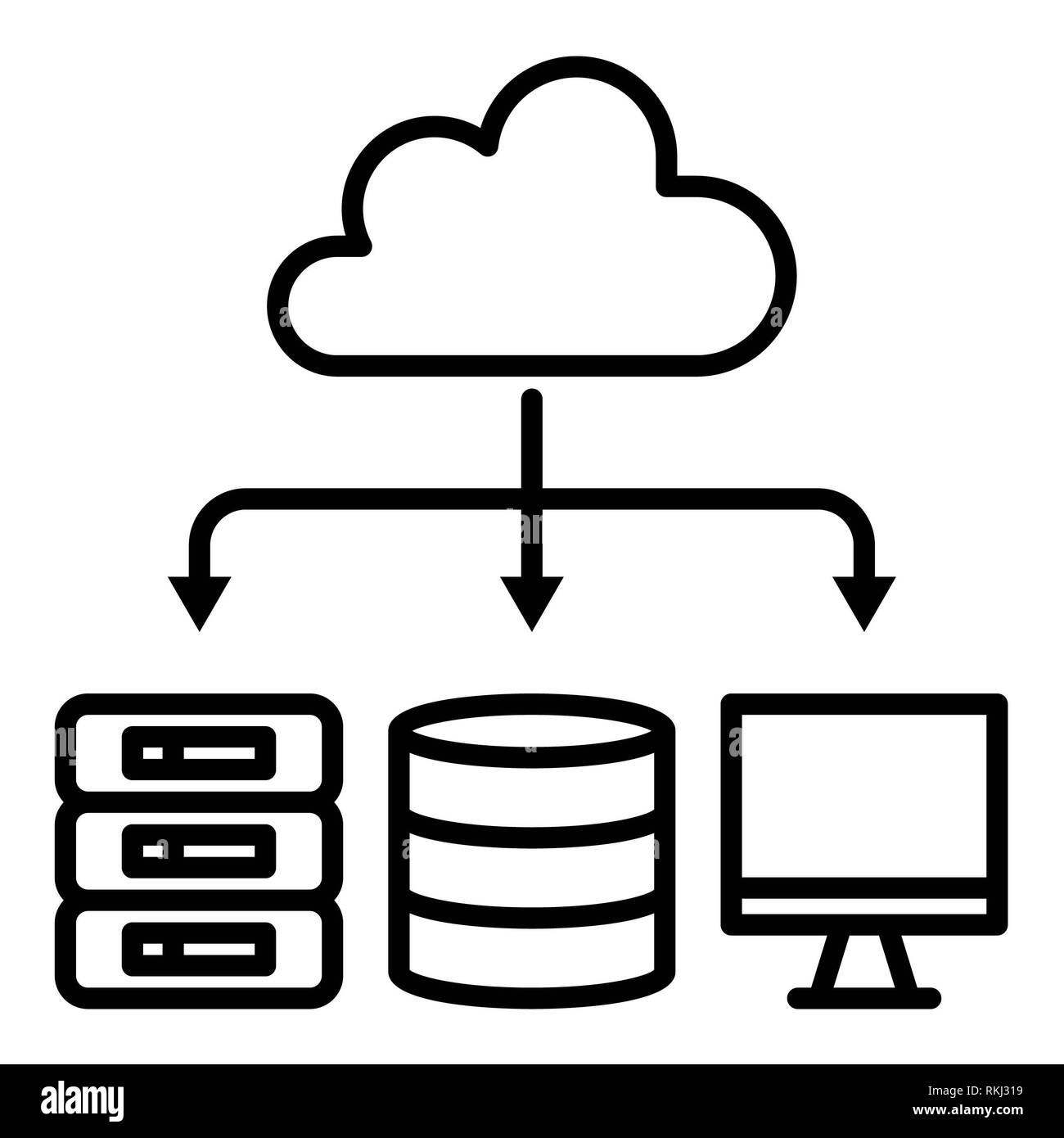 Bigdata Symbol, Vector Illustration, Technologie Überblick Stockfoto