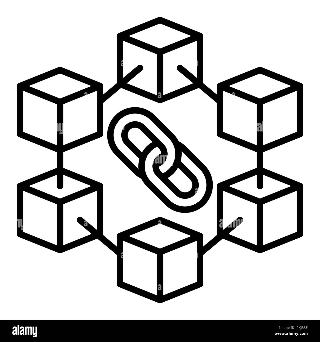 Blockchain Symbol, Vector Illustration, Technologie Überblick ...