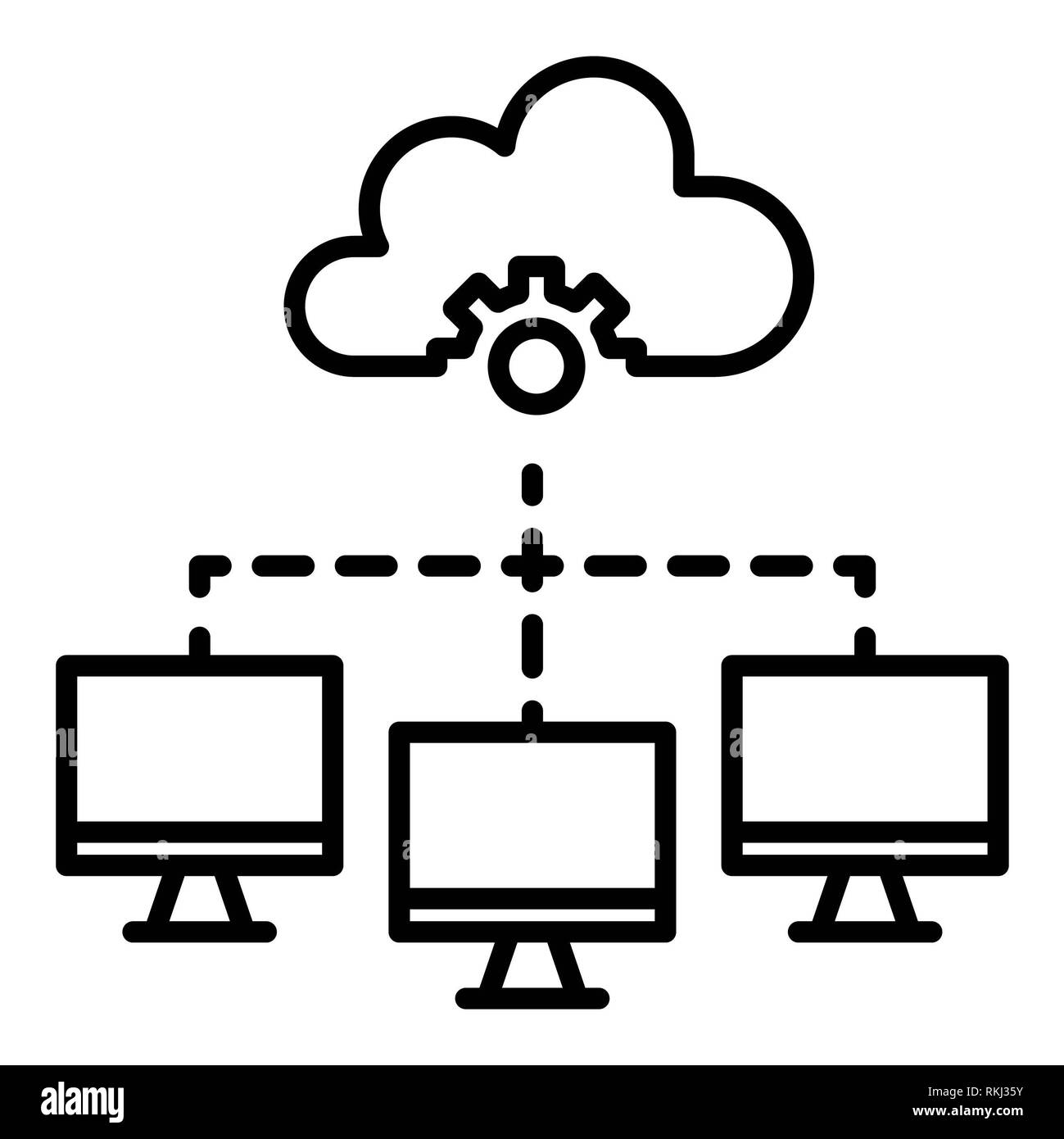 Cloud Computing Symbol, Vector Illustration, Technologie Überblick Stockfoto