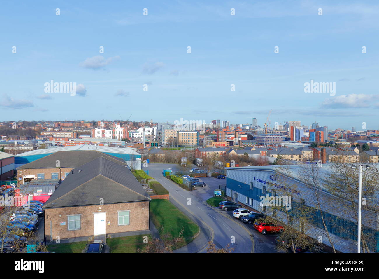 Blick Richtung Leeds City Centre gegenüber Stockfoto