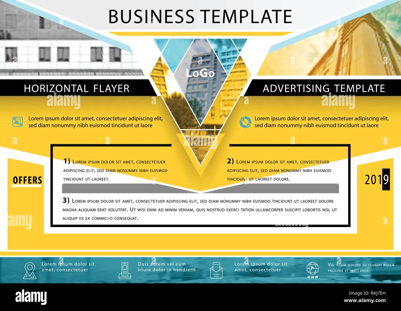 Gelbe Business Template. Flayer oder Werbung abstrakt Hintergrund für Lieferung, Energie Stock Vektor