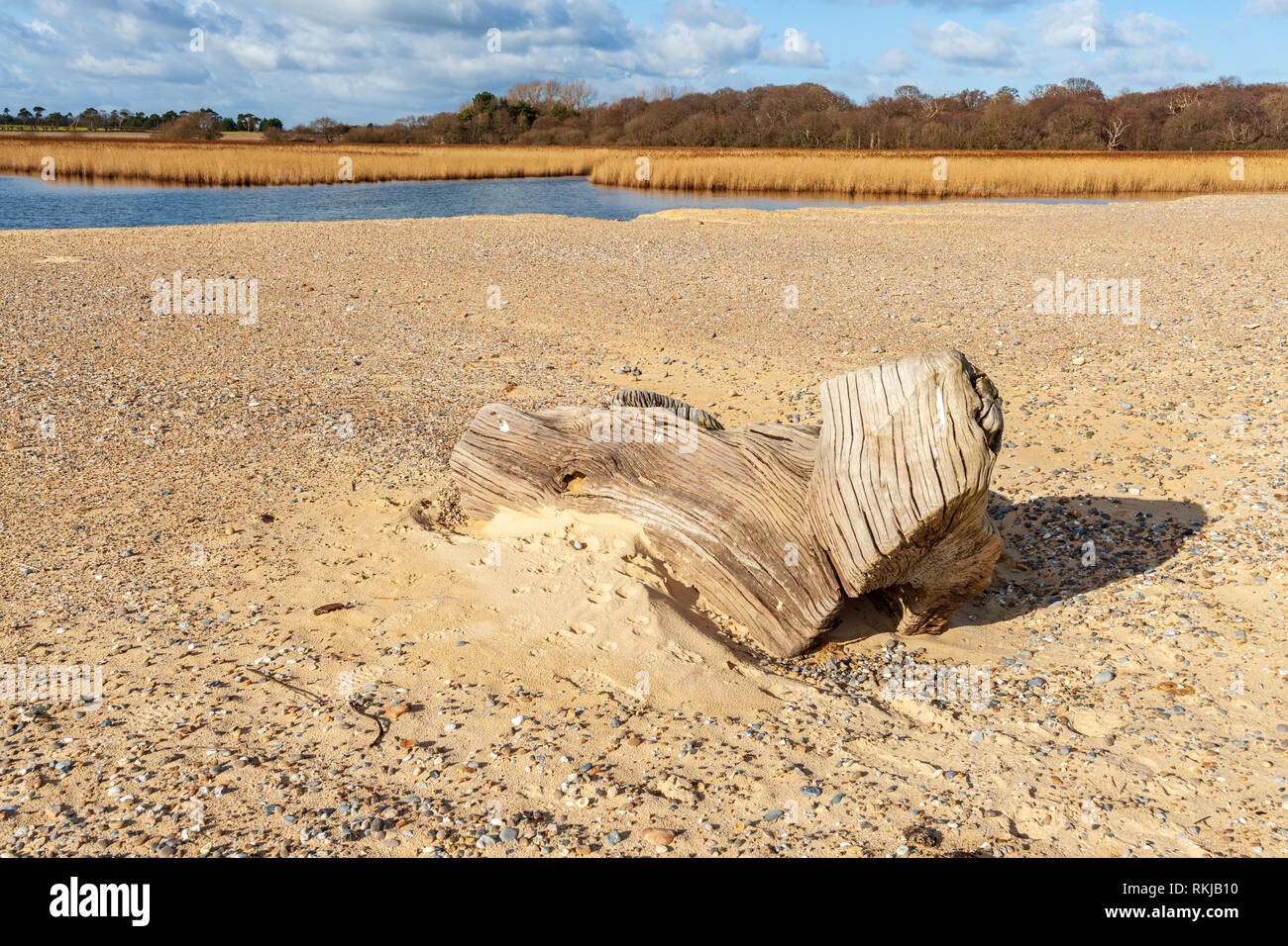 Blick auf covehithe und benacre Breite an der Küste von Suffolk Stockfoto