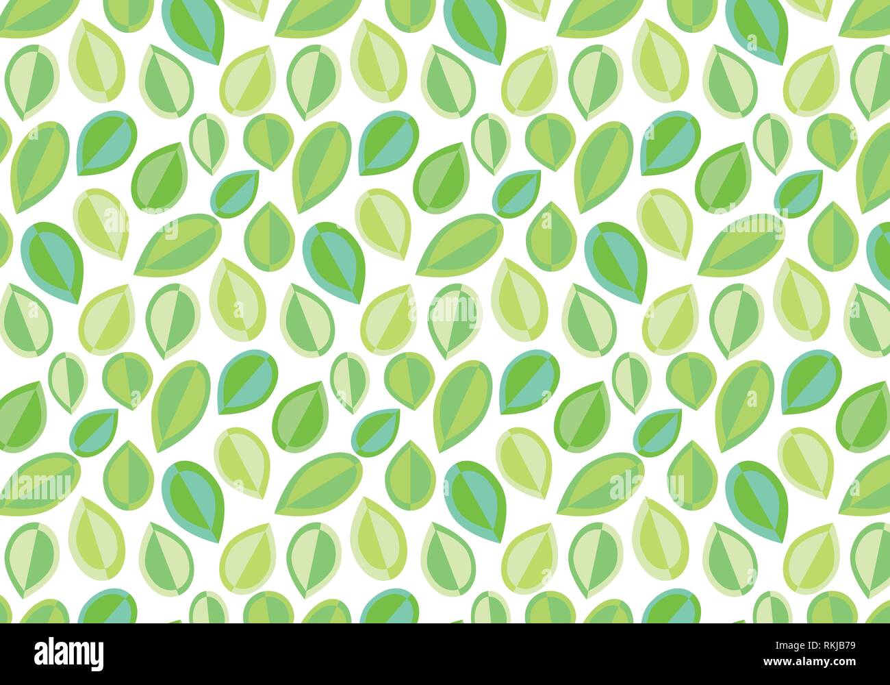 Abstrakte Blätter vector Pattern in pastelligen Farben grün und blau weißer Hintergrund Stock Vektor