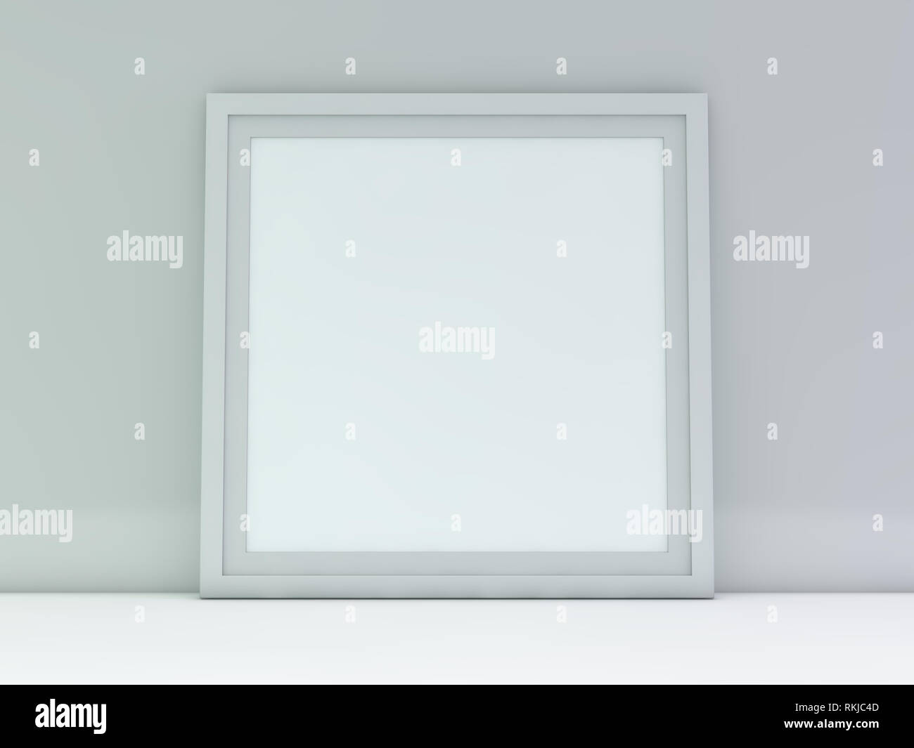 Weiße leere Bilderrahmen mockup über Hintergrund. 3D-Rendering Stockfoto