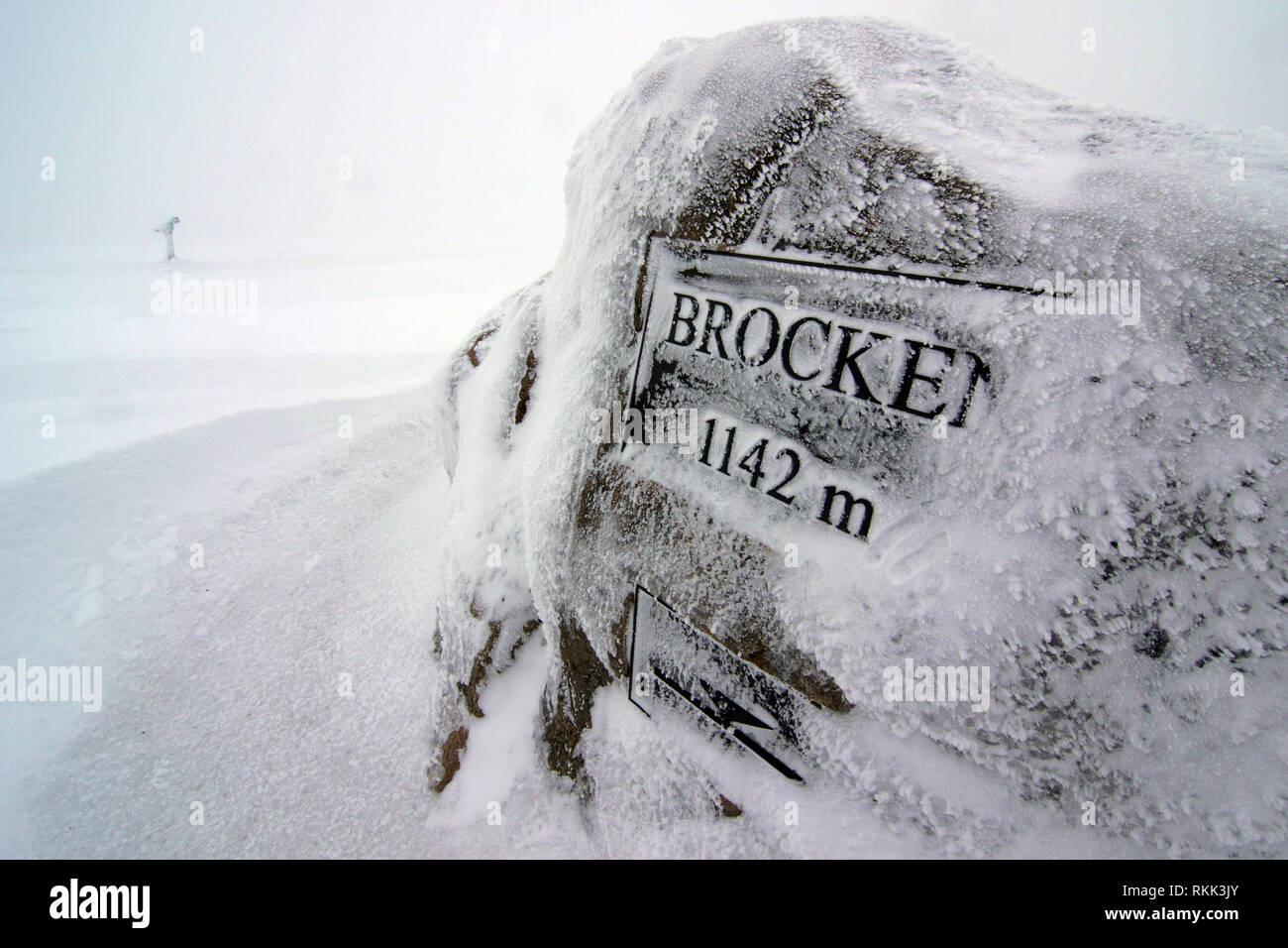 Schierke Deutschland 12 Feb 19 Die Schneehohe Auf Dem Brocken Ist Derzeit Mehr Als Zwei Meter