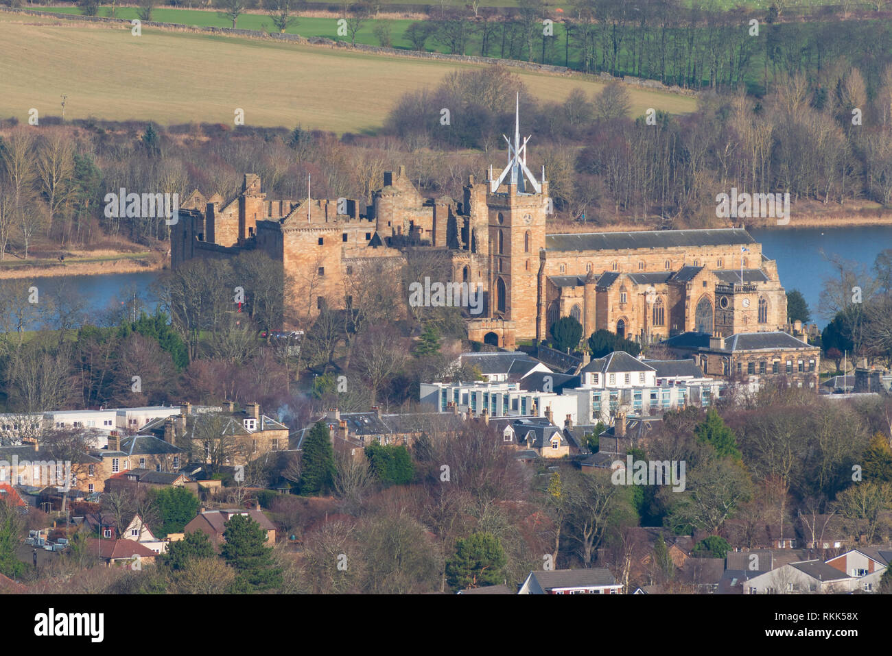 Anzeigen von Linlithgow Palace in Linlithgow, West Lothian, Schottland, Großbritannien Stockfoto