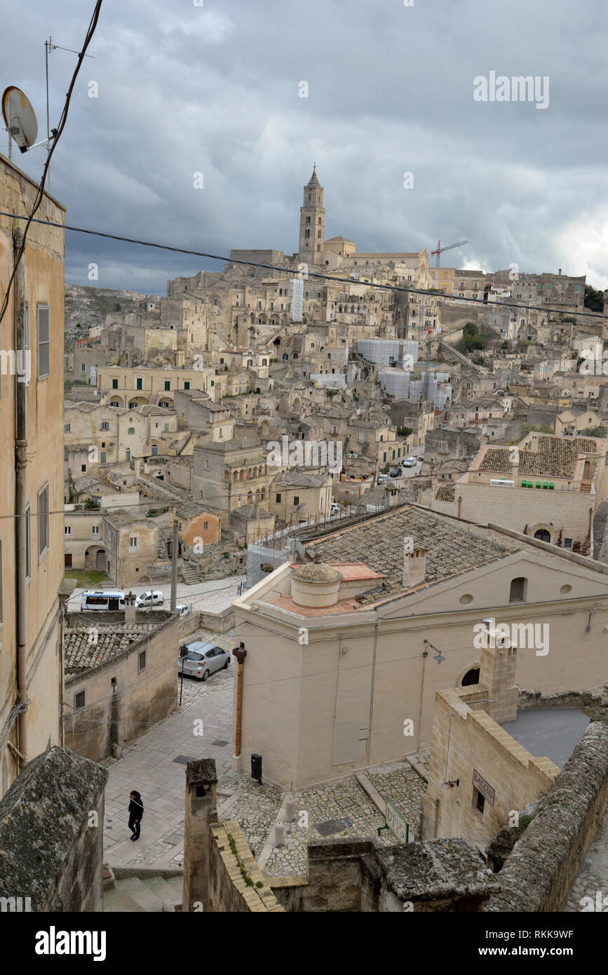 Die Altstadt von Matera Stockfoto