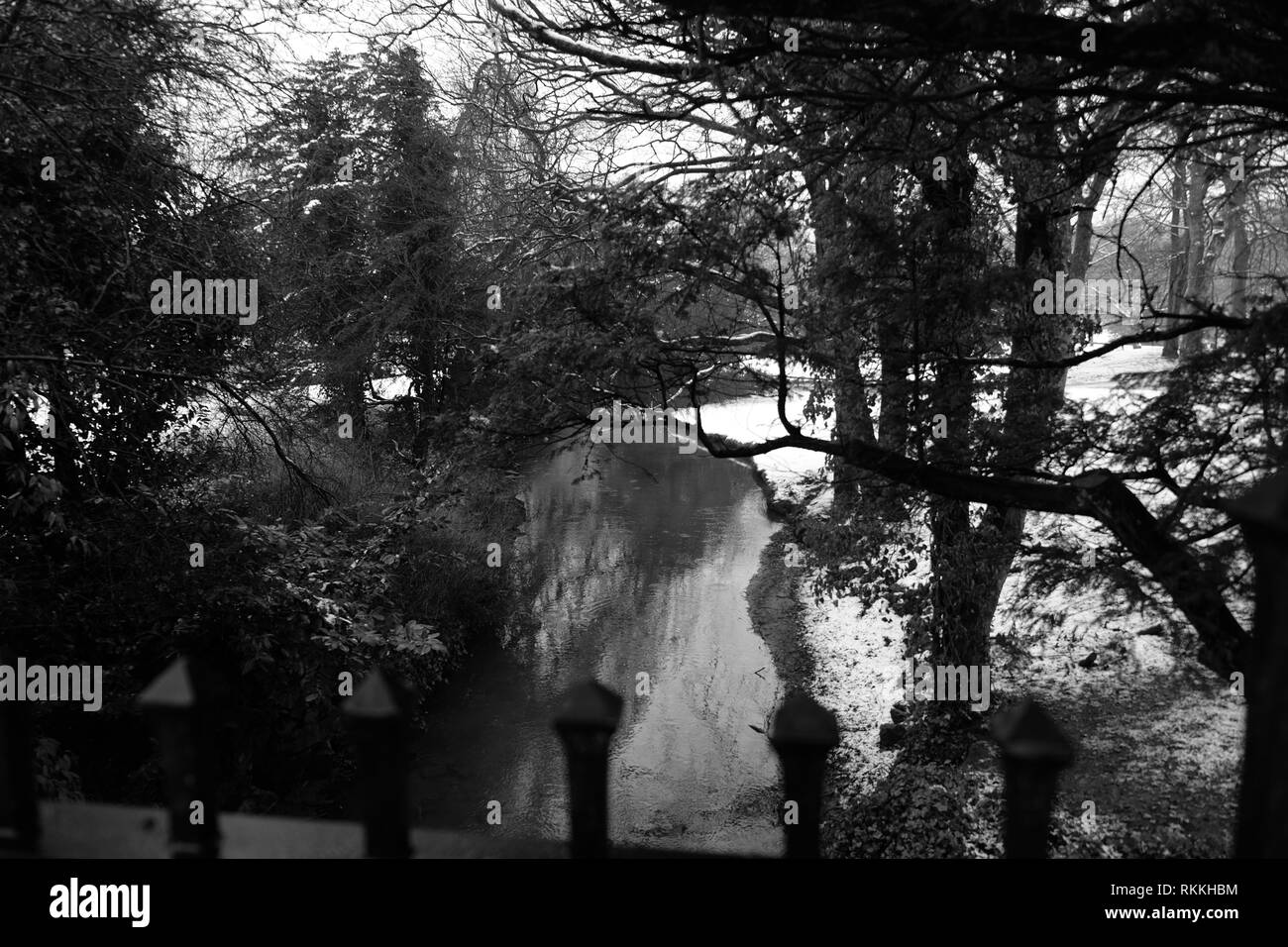 Pavilion Gardens im Buxton im Winter Stockfoto