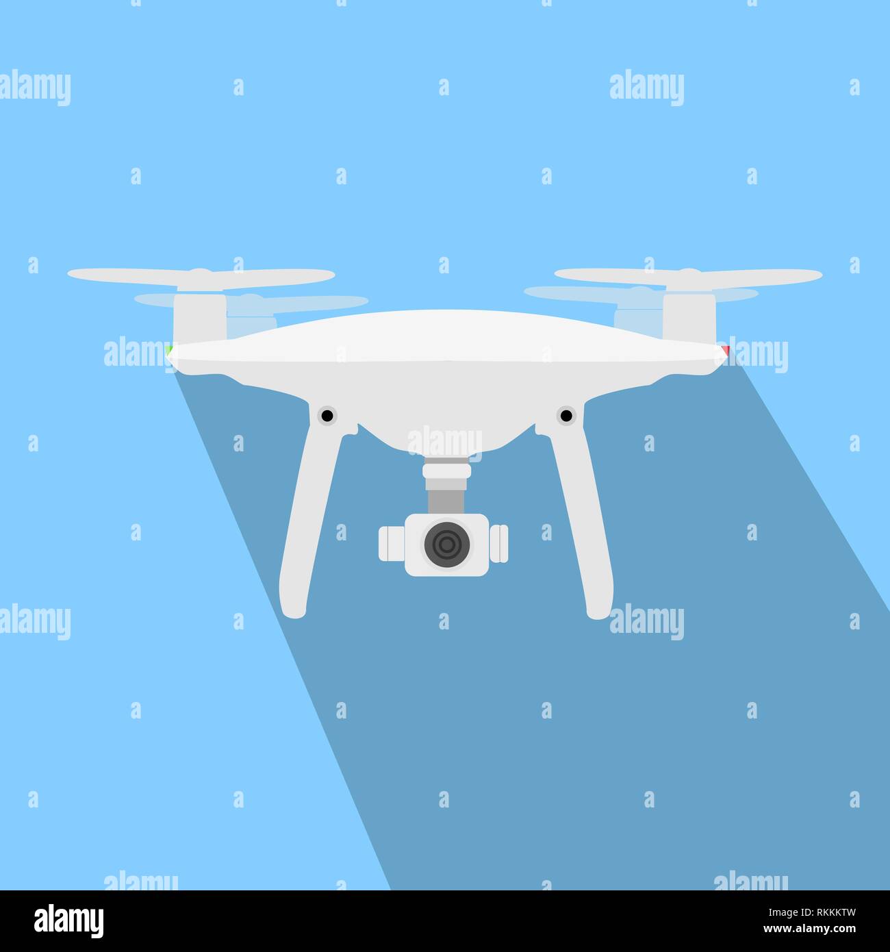 Drone mit Vamera Vektor Icon. UAV Drone Copter. Foto und Video Drone Symbol Vektor. Drone Copter Fliegen mit Digitalkamera. Unmanned Aerial Vehicle Stock Vektor