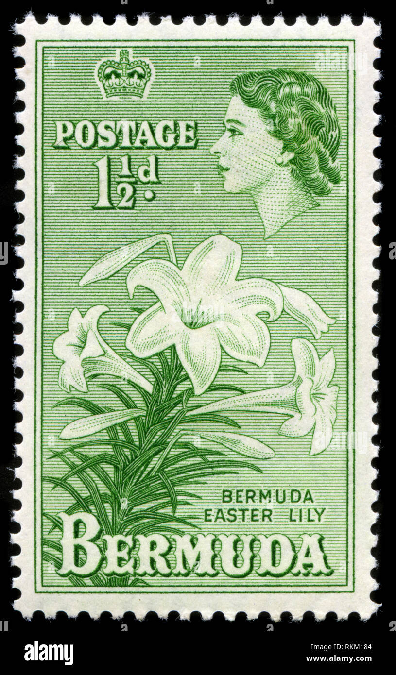 Briefmarke aus Bermuda im Land Motive Serie 1953 ausgestellt Stockfoto