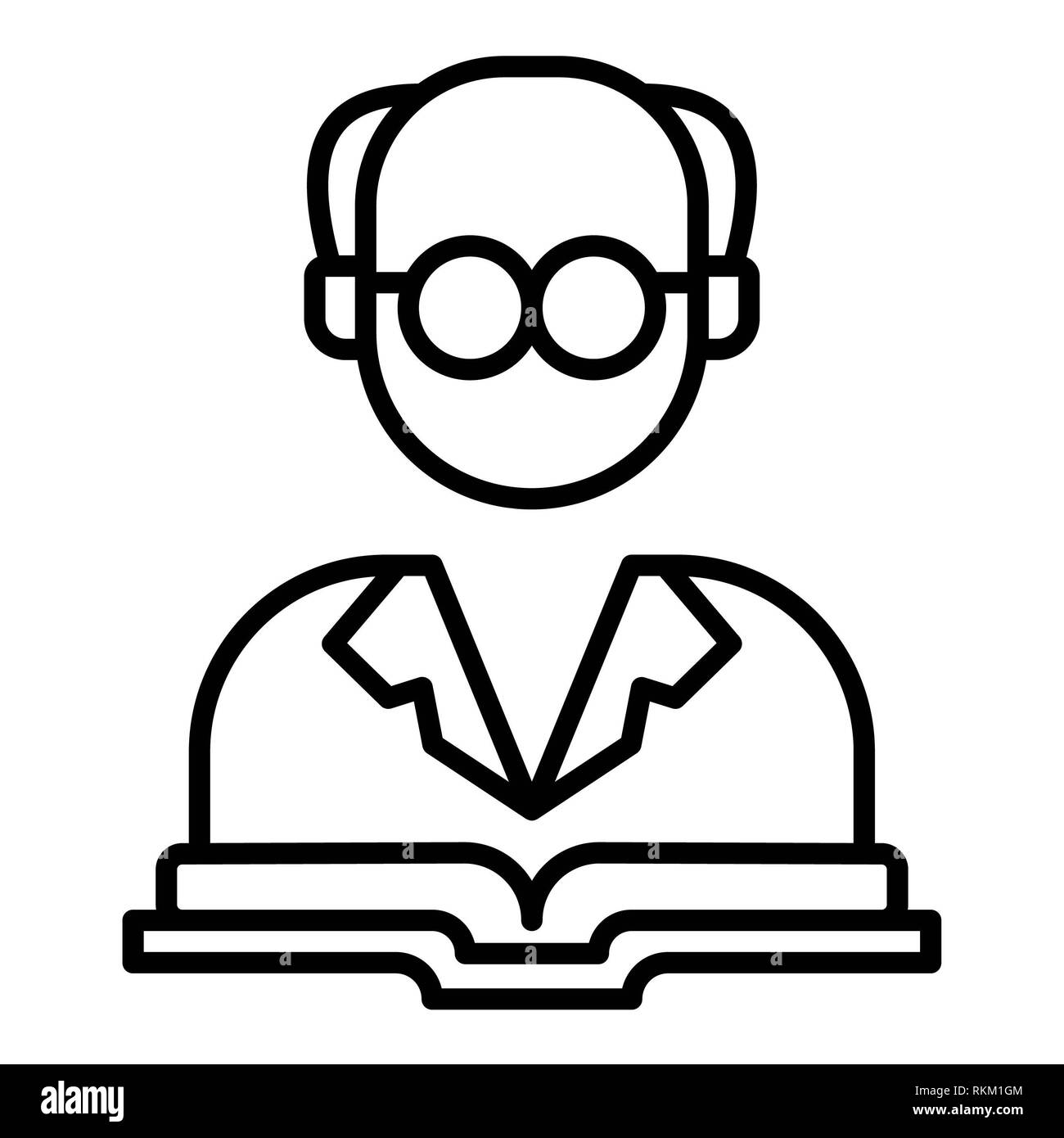 Professor Symbol, Vector Illustration, Bildung Übersicht Stockfoto
