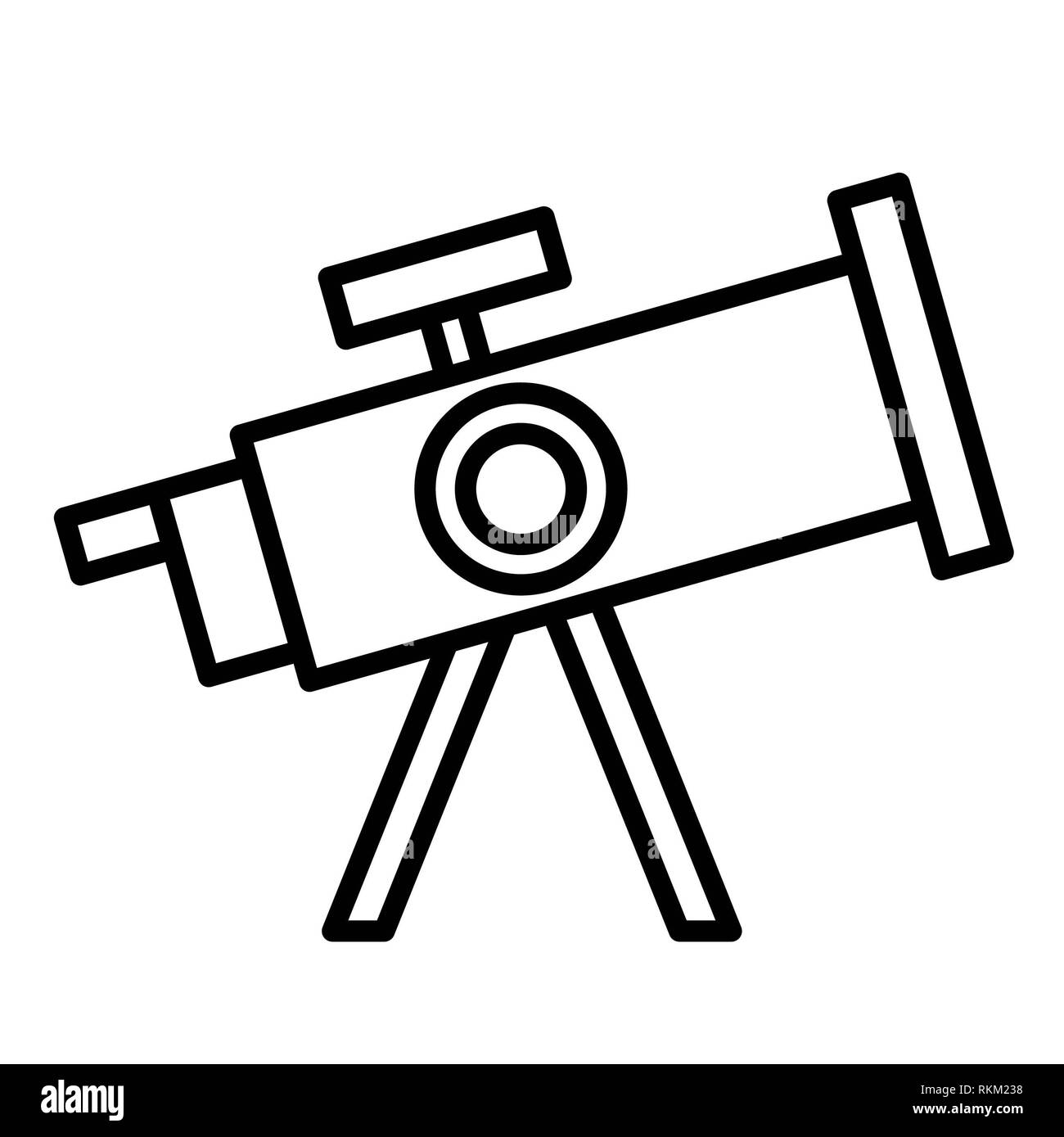 Teleskop Symbol, Vector Illustration, Bildung Übersicht Stockfoto