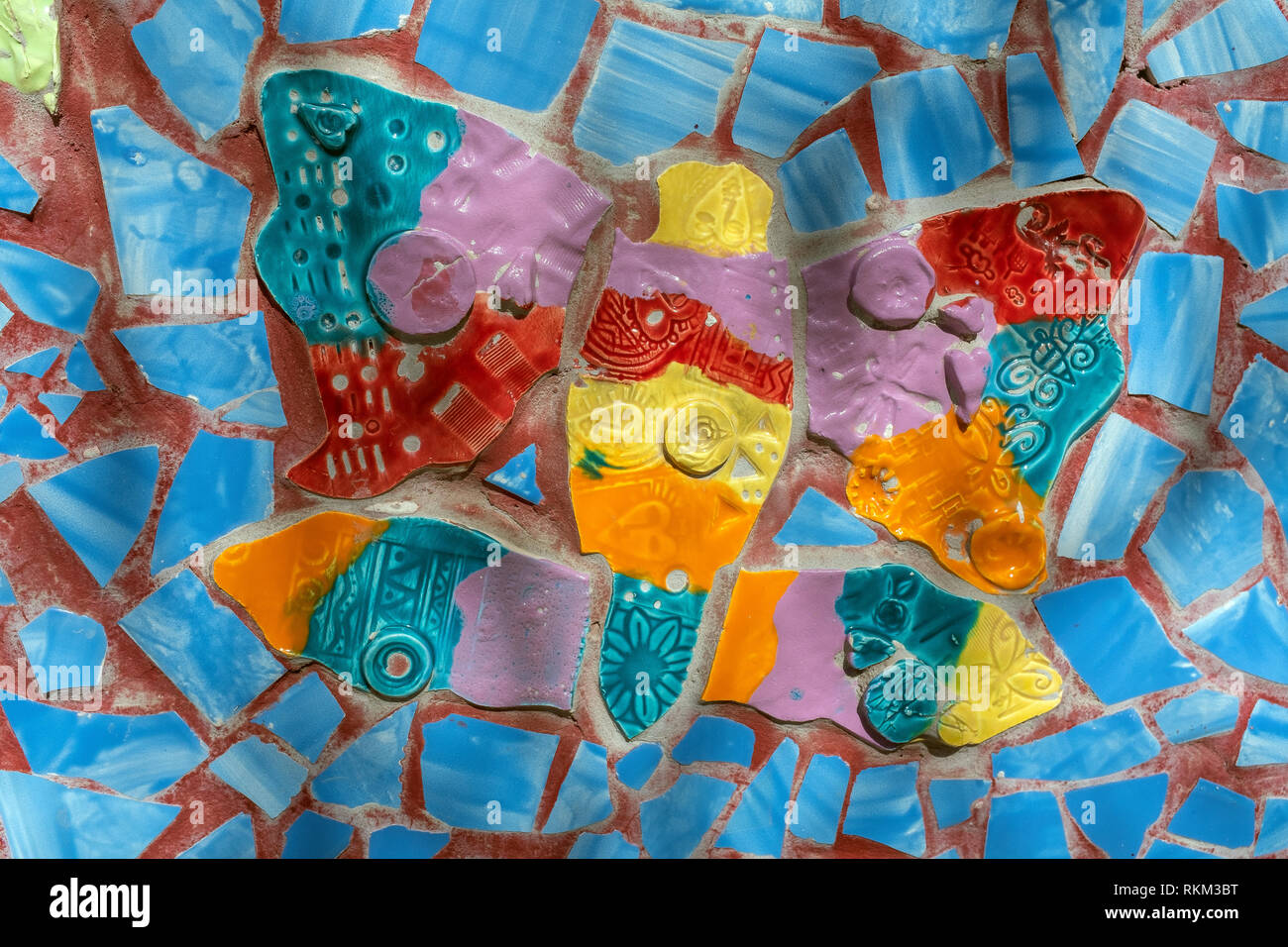 Mosaik Fliese (Detail) auf dem Eugene Feld Grundschule, Albuquerque, New Mexico Stockfoto