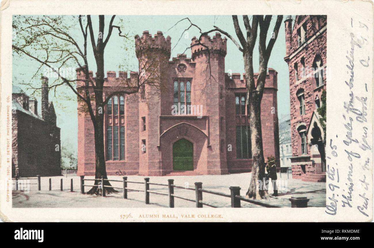 Alumni Hall, der Yale University, New Haven, Anschl. Detroit Verlag Postkarten Serie 5000. Datum der Ausgabe: 1898 - 1931 Ort: Detroit Herausgeber: Stockfoto